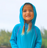 Little girl in a UPF jacket for fall