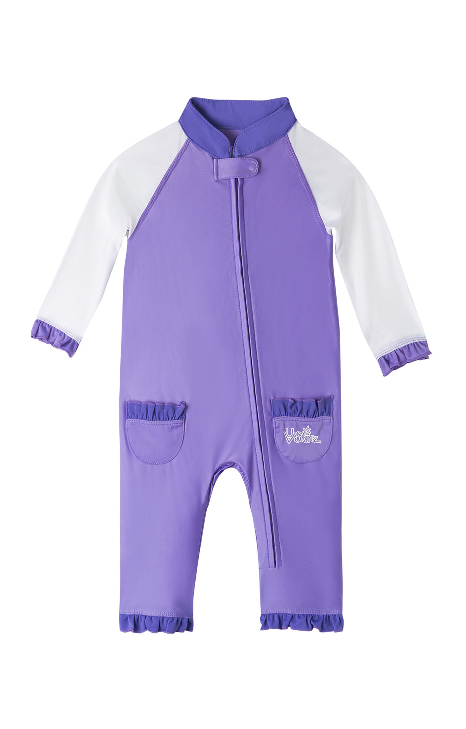 baby girls long-sleeve swimsuit in misty purple white|misty-purple-white