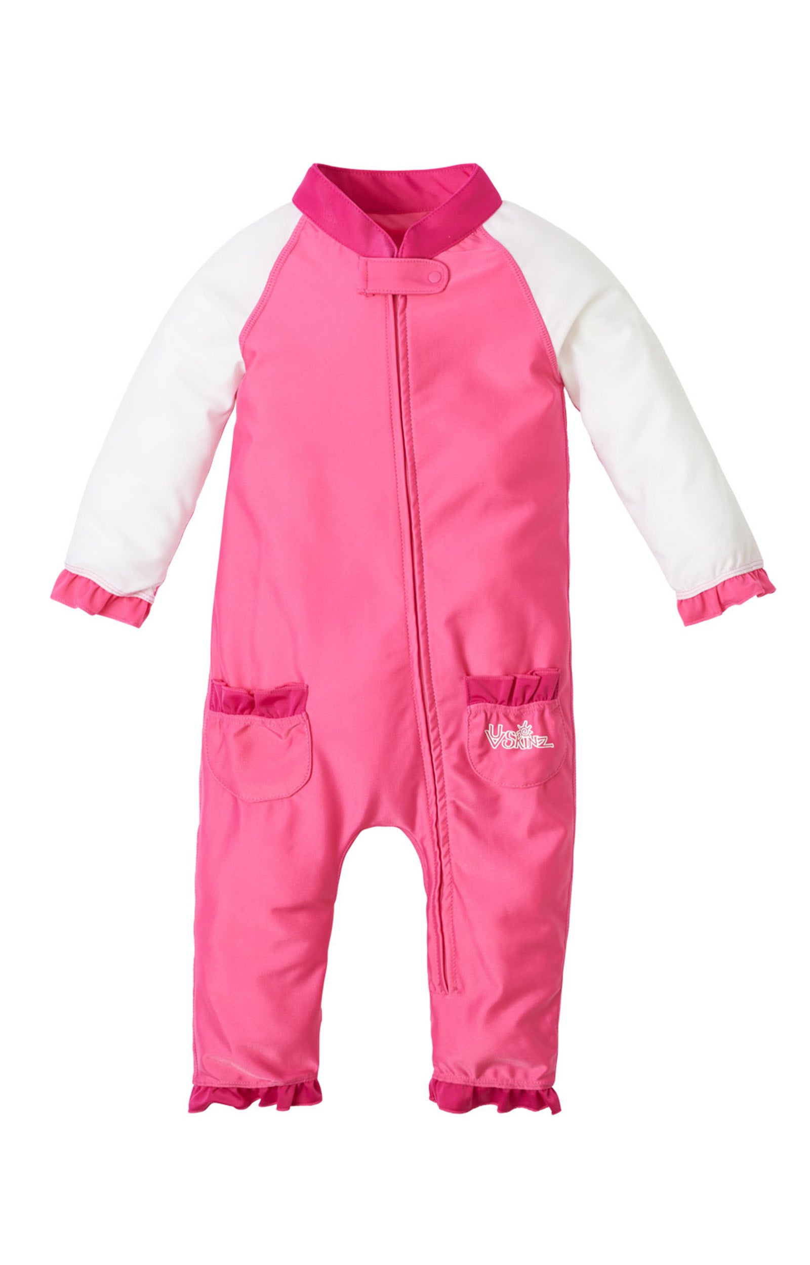 baby girls long-sleeve swimsuit in bubblegum white|bubblegum-white