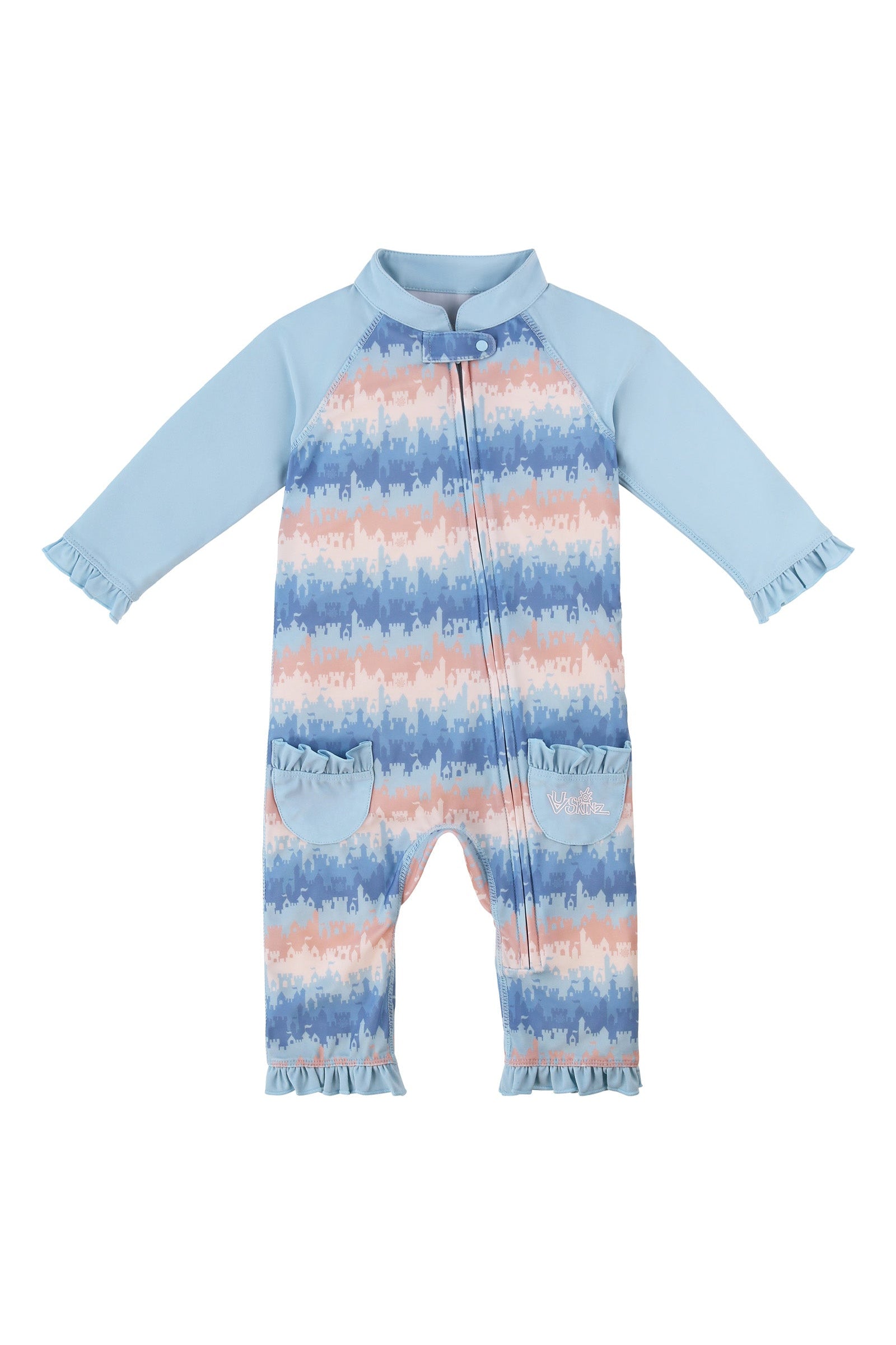 baby girls one piece sun & swim suit in sandcastle dreams|sandcastle-dreams