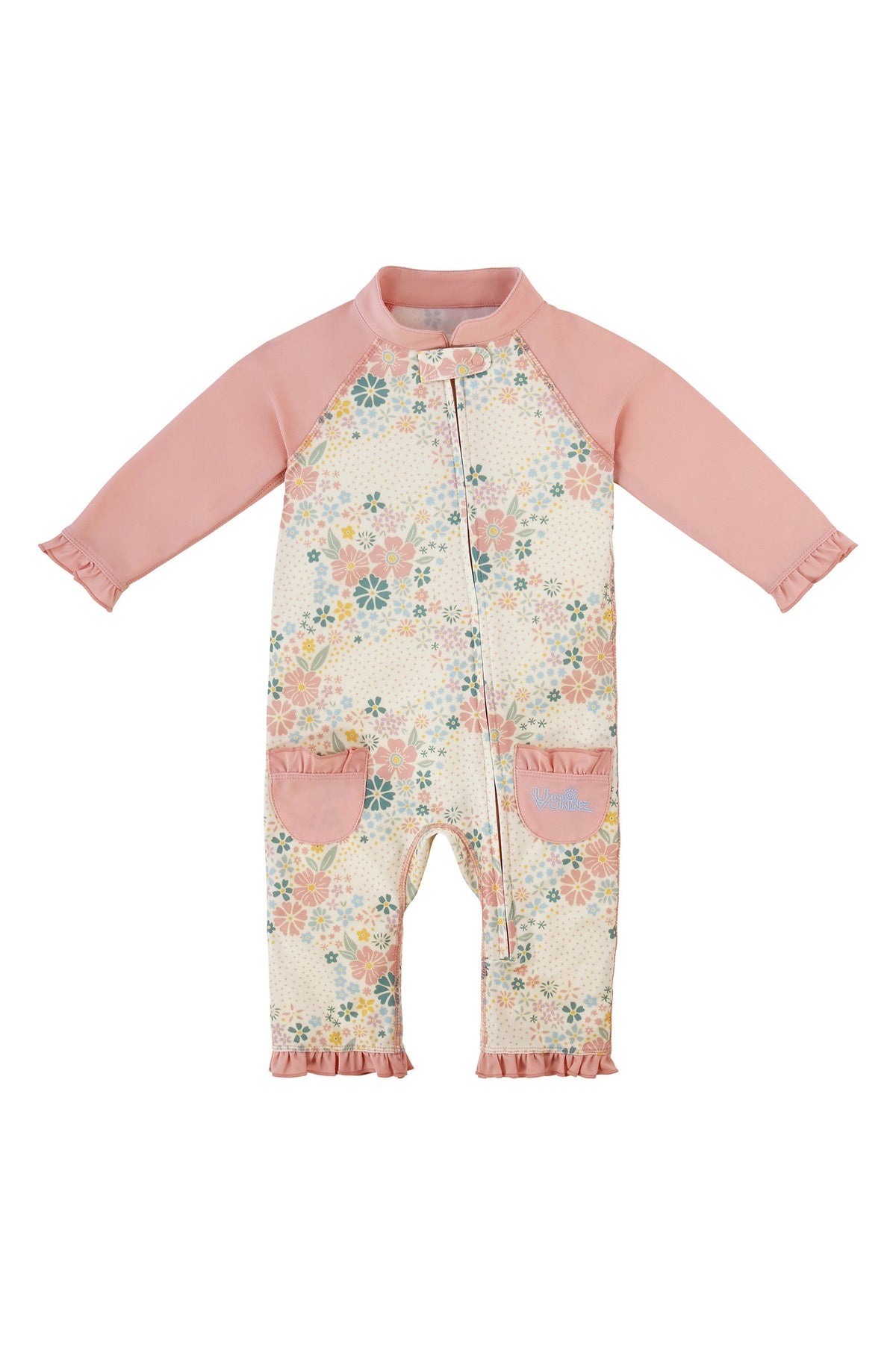 baby girls one piece sun & swim suit in secret garden