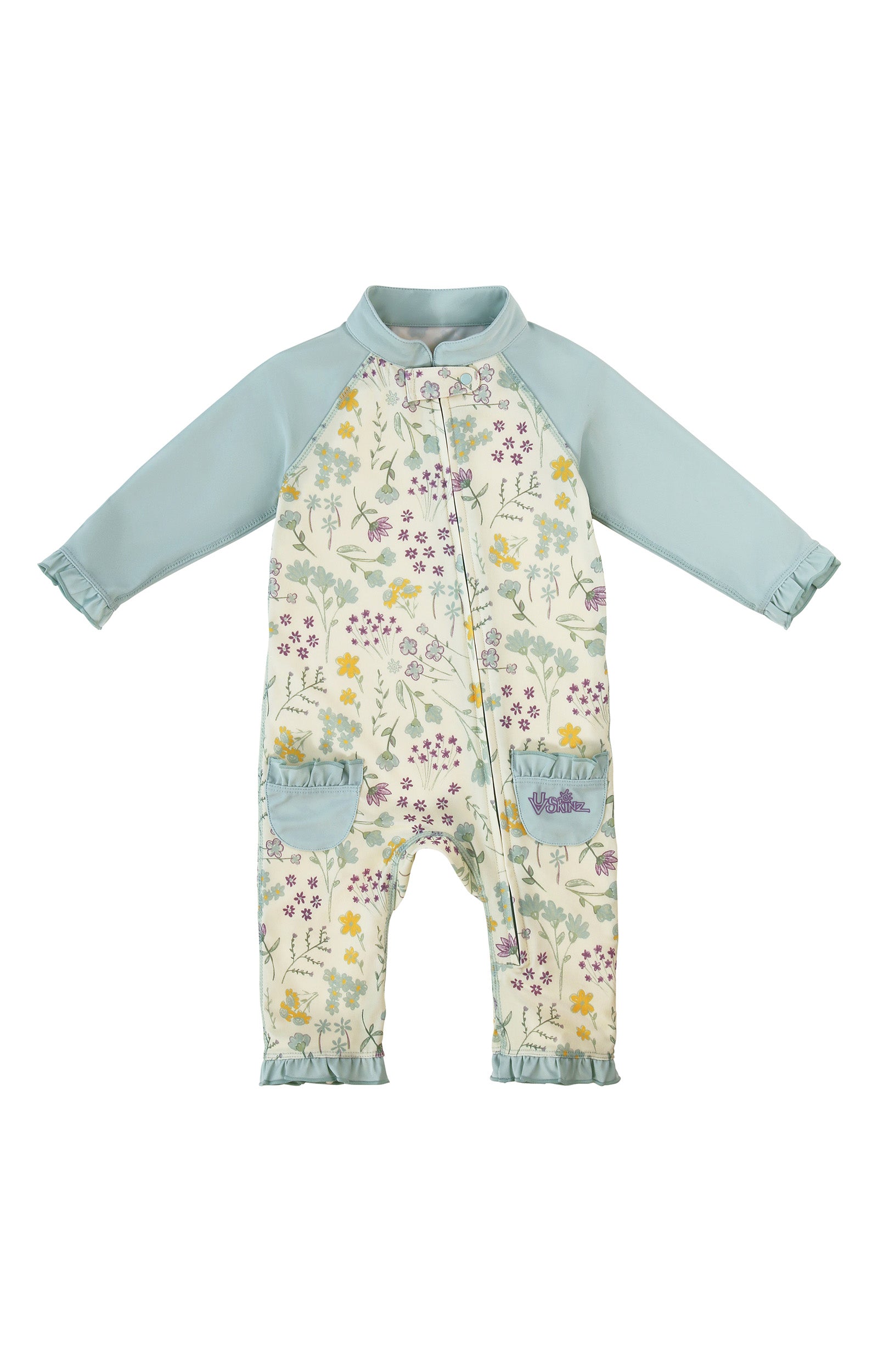 baby girls one piece sun & swim suit in springtime doodle|springtime-doodle