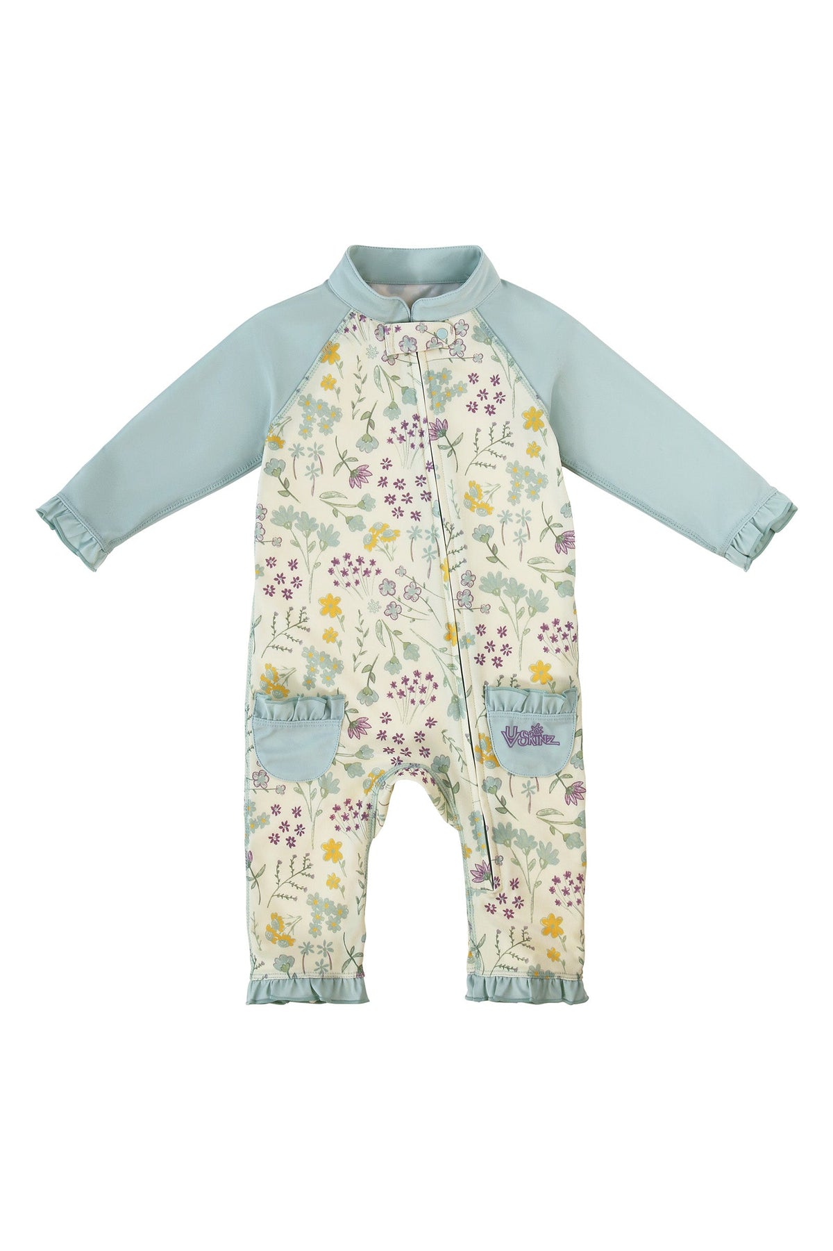 baby girls one piece sun & swim suit in springtime doodle|springtime-doodle