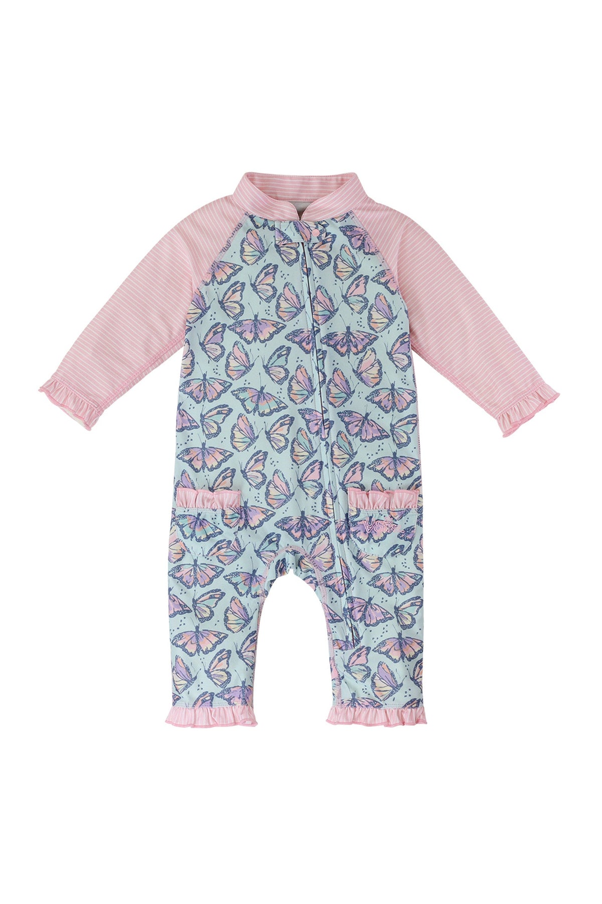 baby girls long-sleeve swimsuit in sweet butterflies