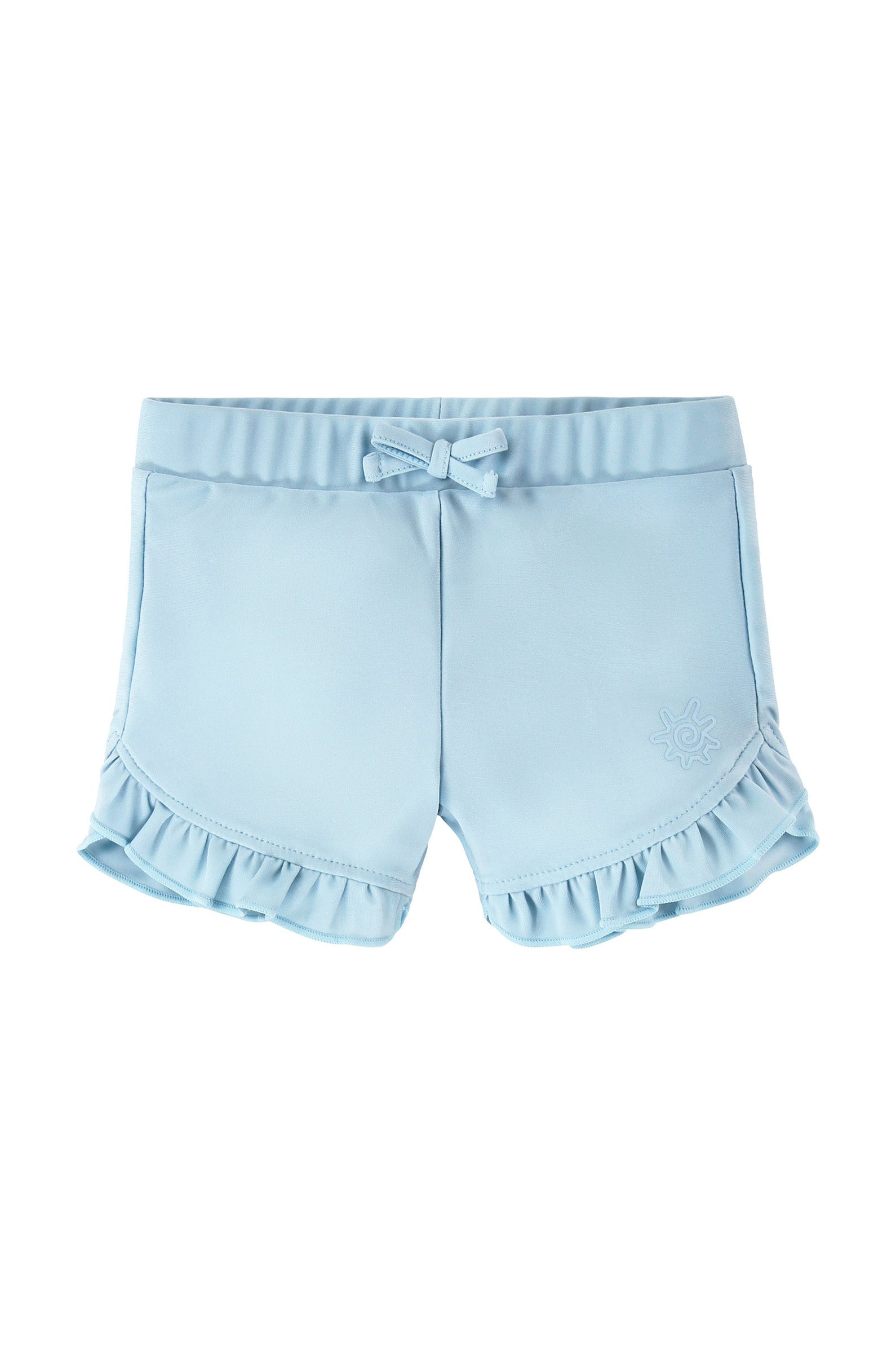 baby girls swim shorties in aquamarine|aquamarine