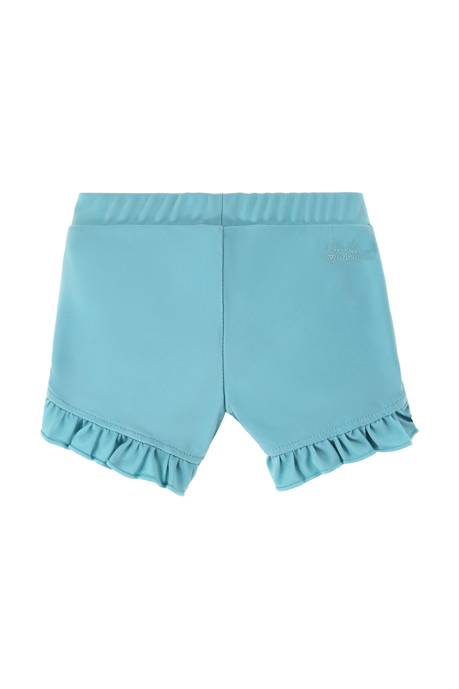back view of baby girls swim shorties in lakeshore|lakeshore