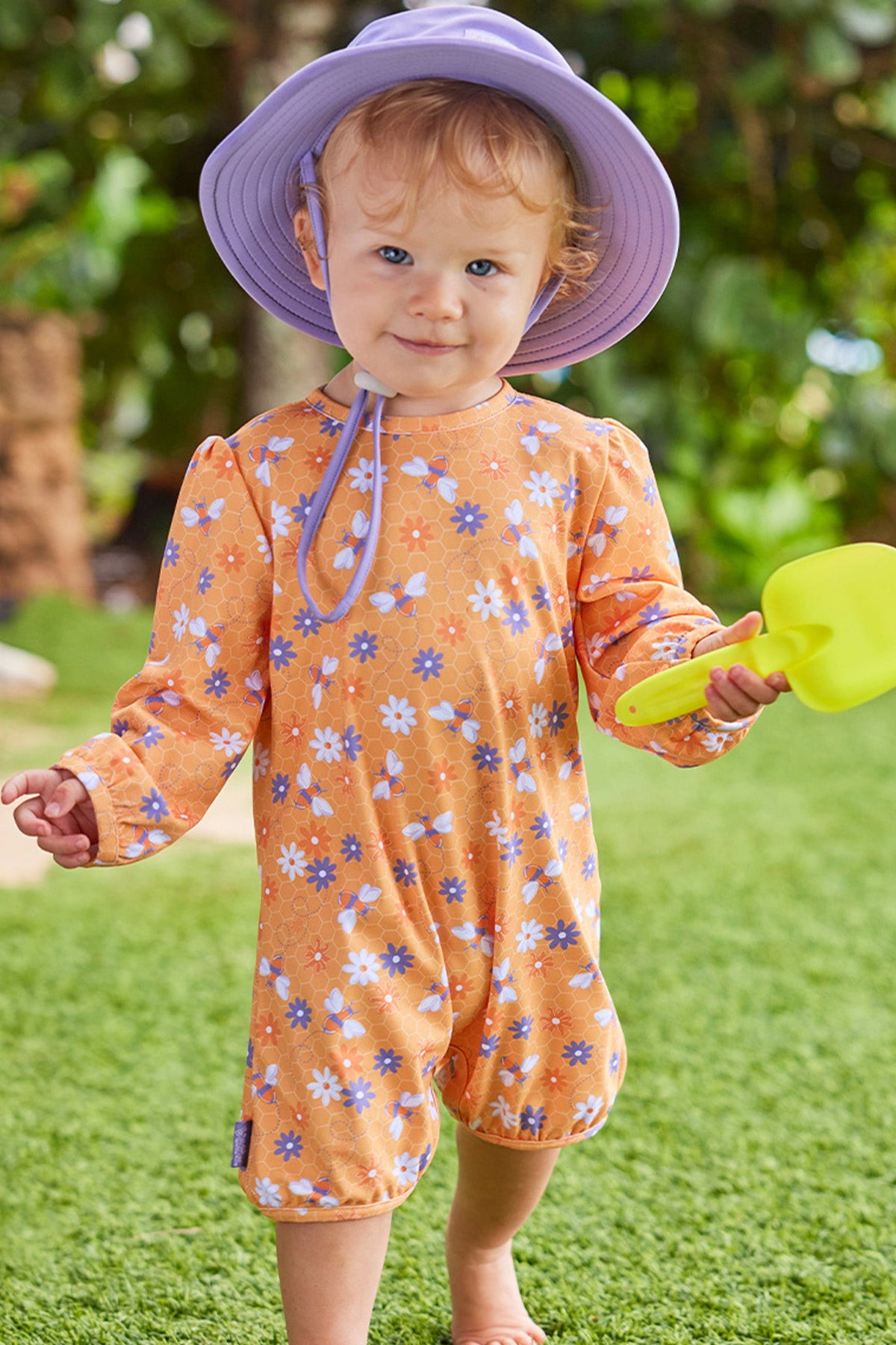 baby girl in uv sunzie|bubbly-bees