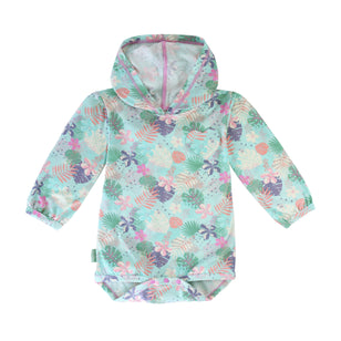 baby girl's hooded onesie in blooming oasis|blooming-oasis