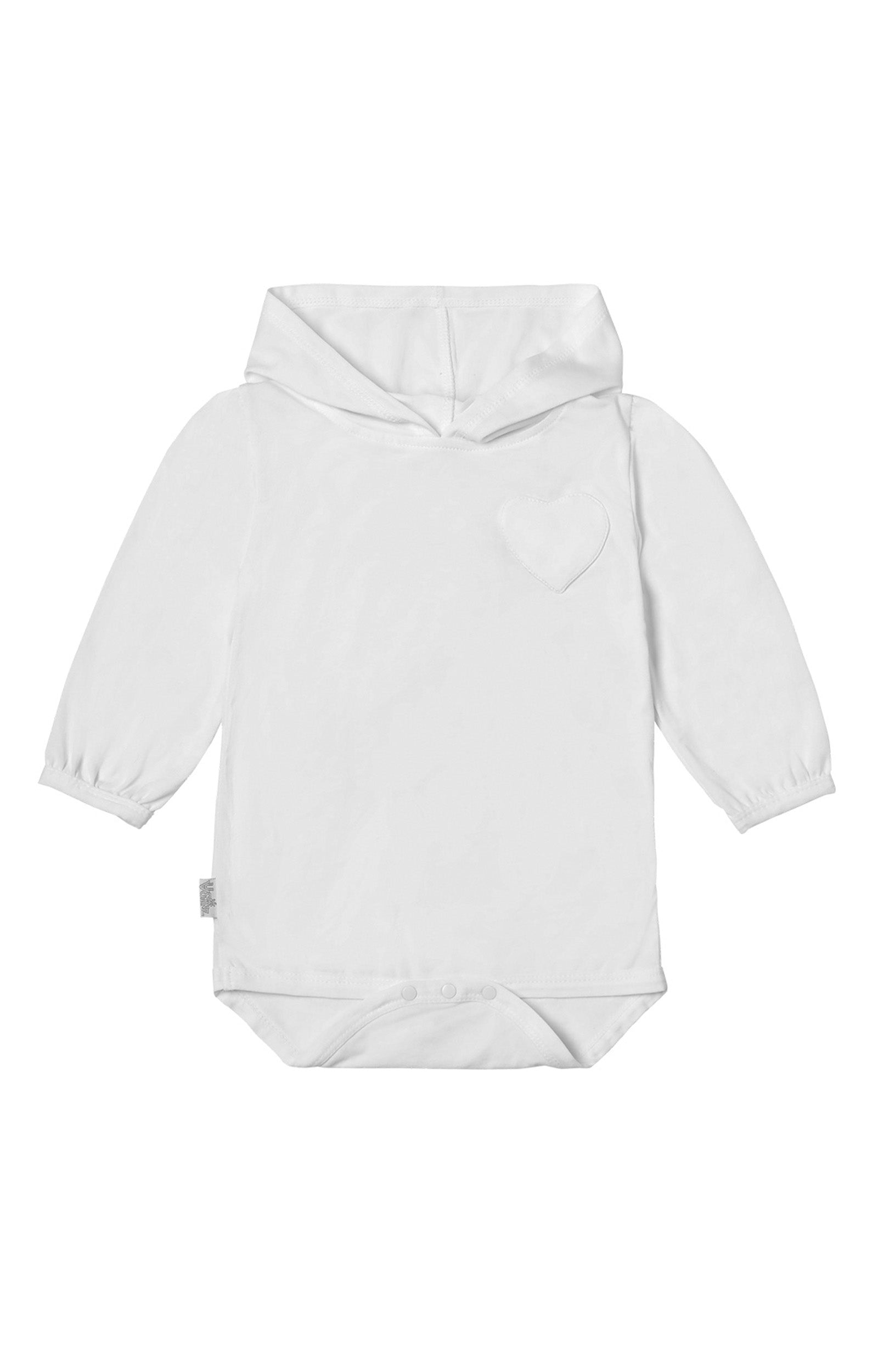 Baby Girl's Hooded Sunzie in White|white