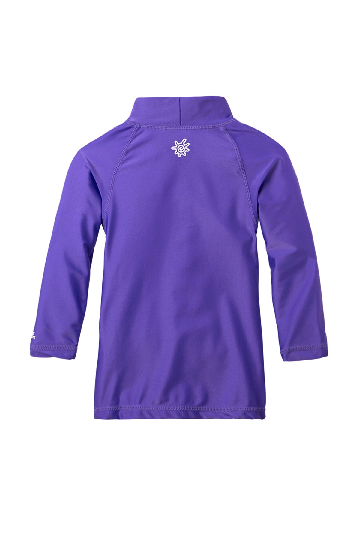 back of the baby long sleeve swim shirt in purple