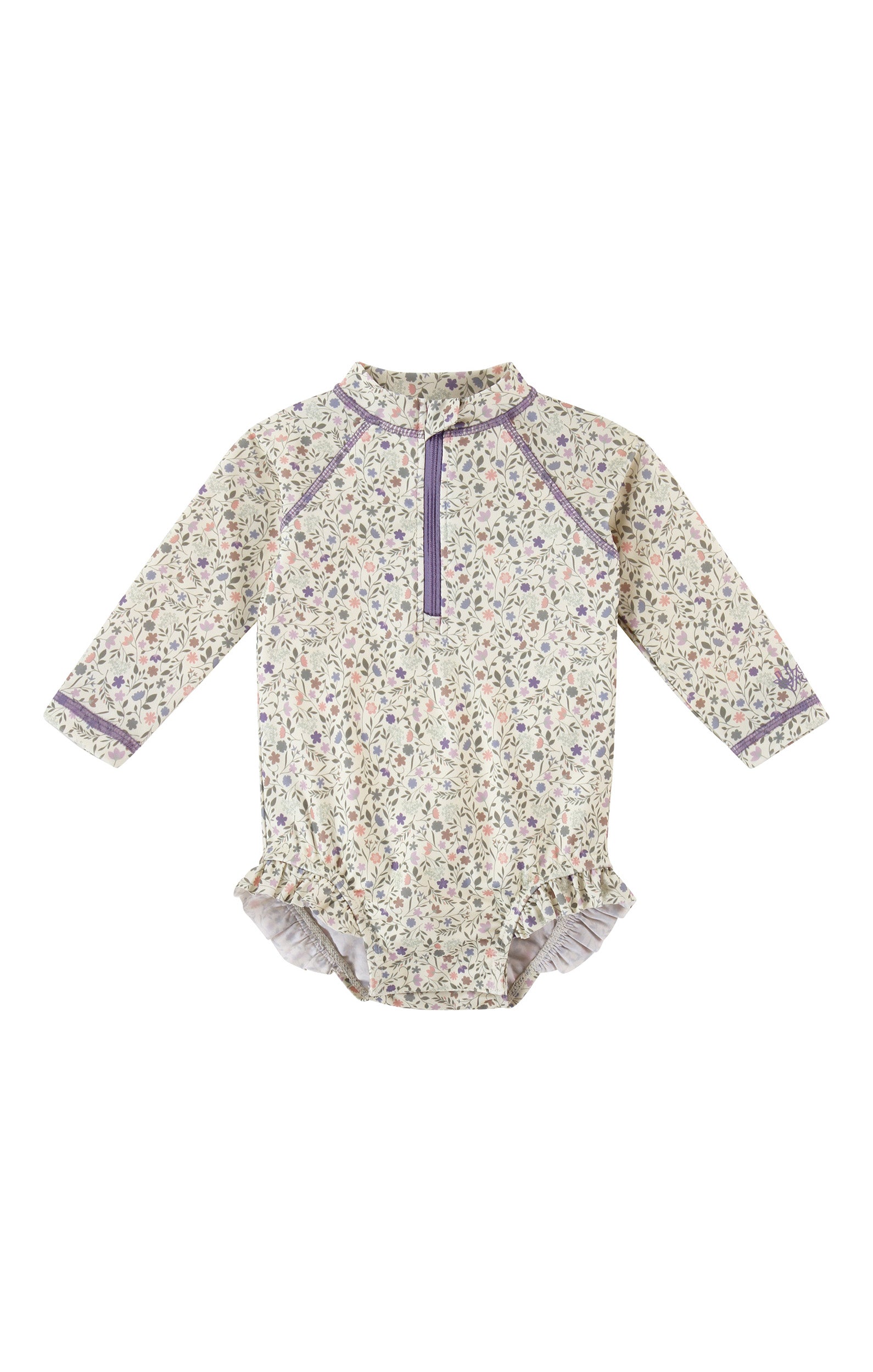 baby girl long sleeve ruffle legged swim suit in sonora meadows|sonora-meadows