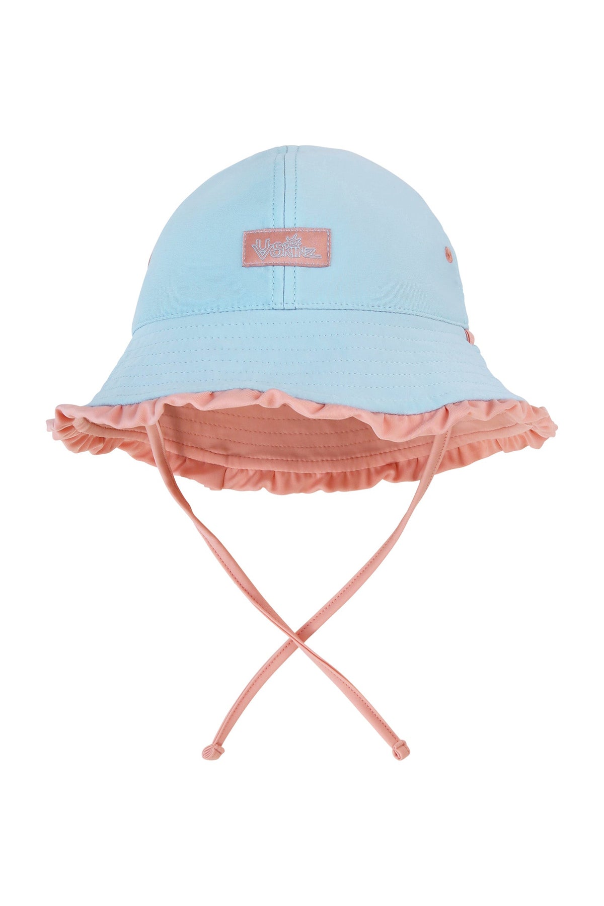 baby girl reversible swim hat in aquamarine dusty pink|aquamarine-dusty-pink