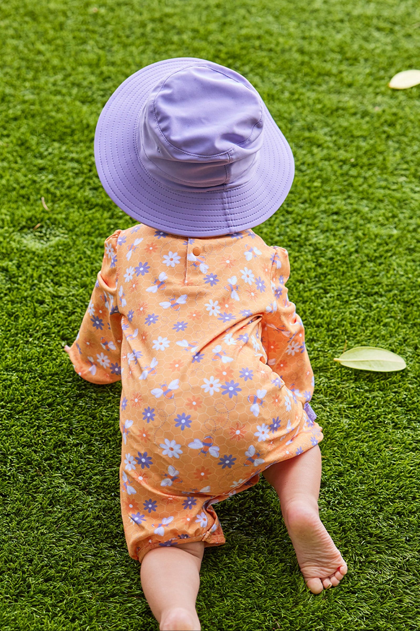 baby girl in swim hat|daybreak