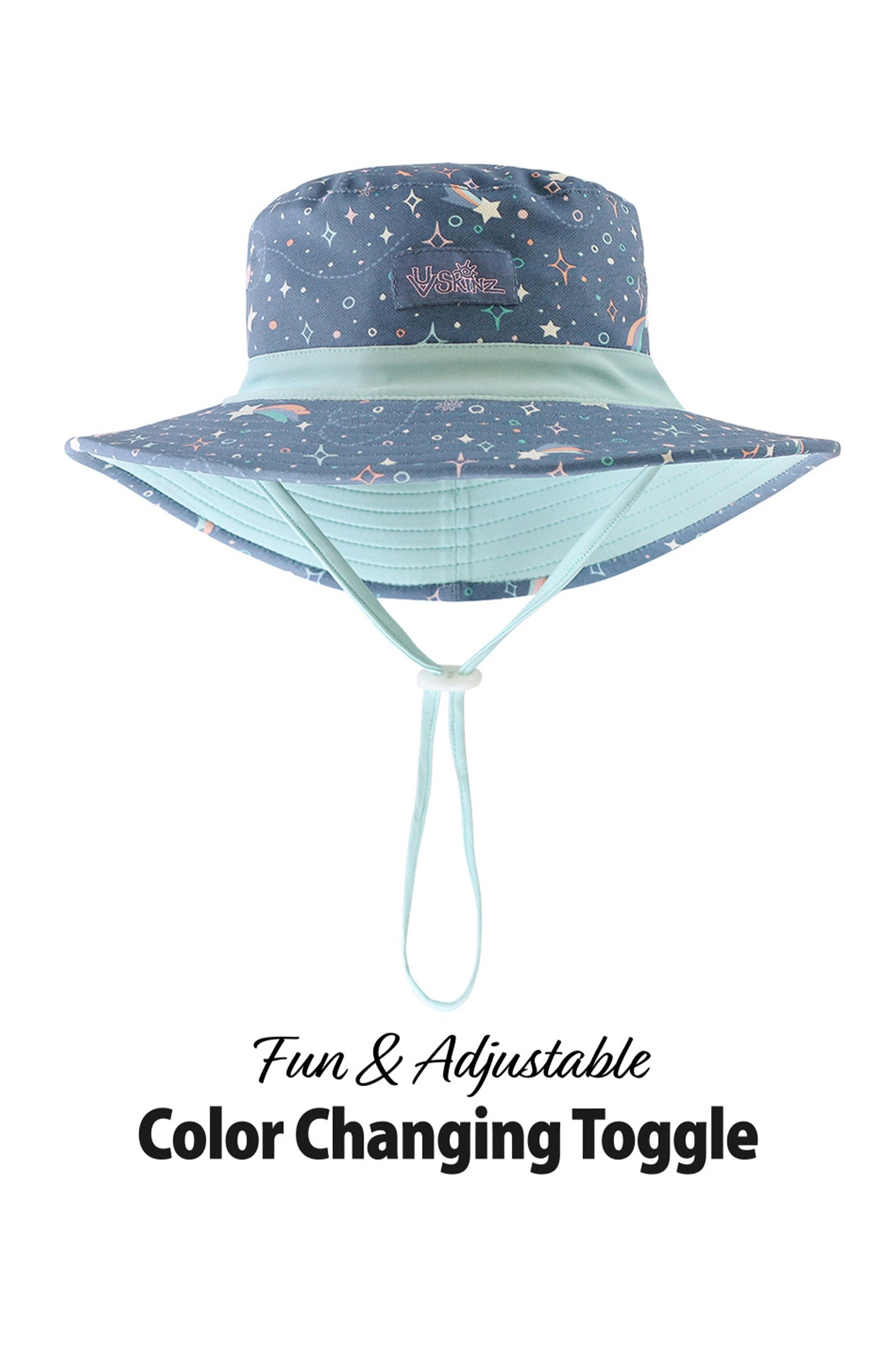 Close up of the baby girl's swim hat in twinkle stars|twinkle-stars