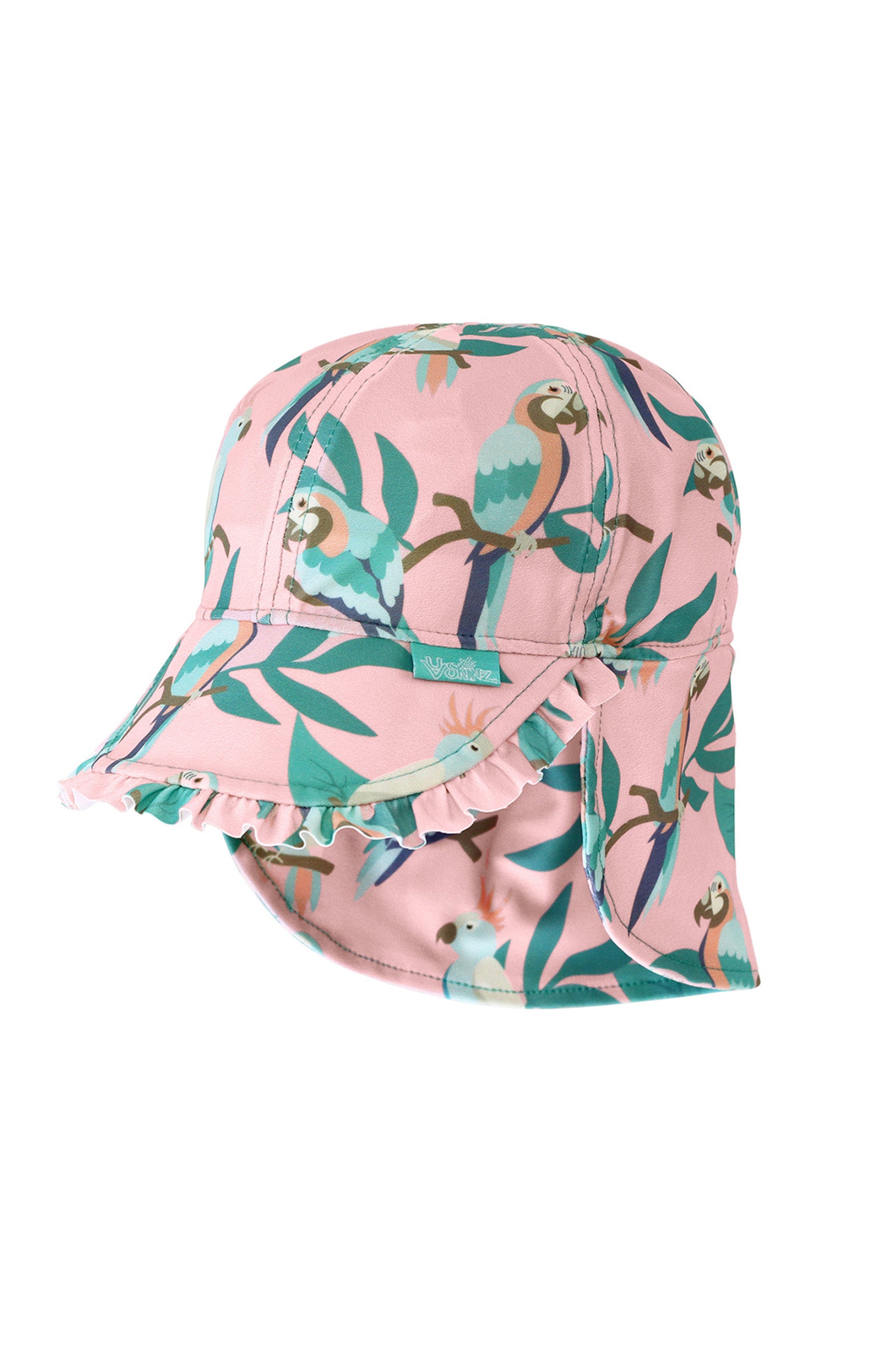baby girl's swim flap hat in birds in paradise|birds-in-paradise