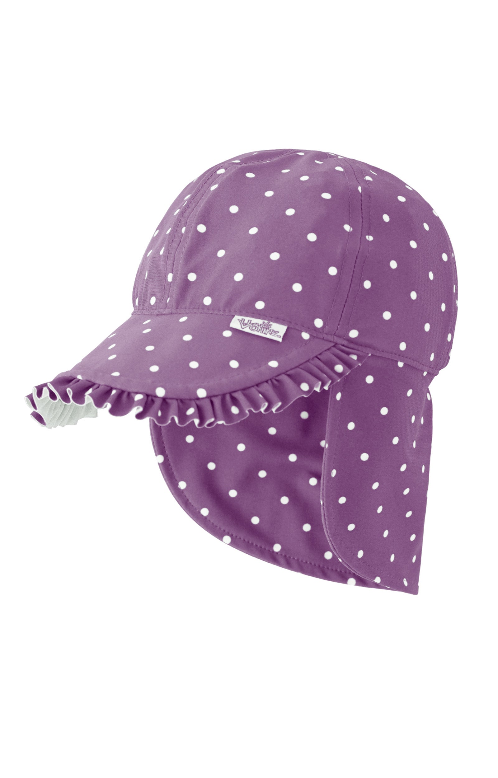 Baby girls swim flap hat in mulberry dot|mulberry-dot