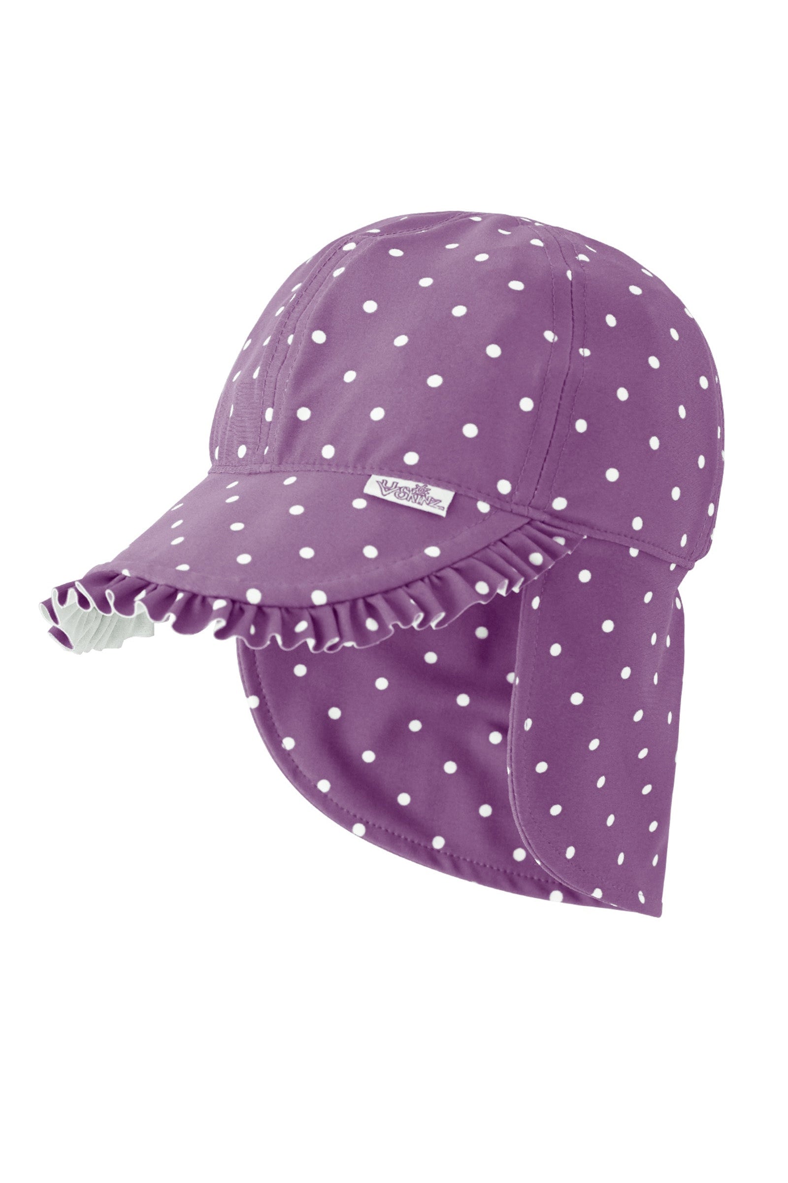 Baby girls swim flap hat in mulberry dot|mulberry-dot