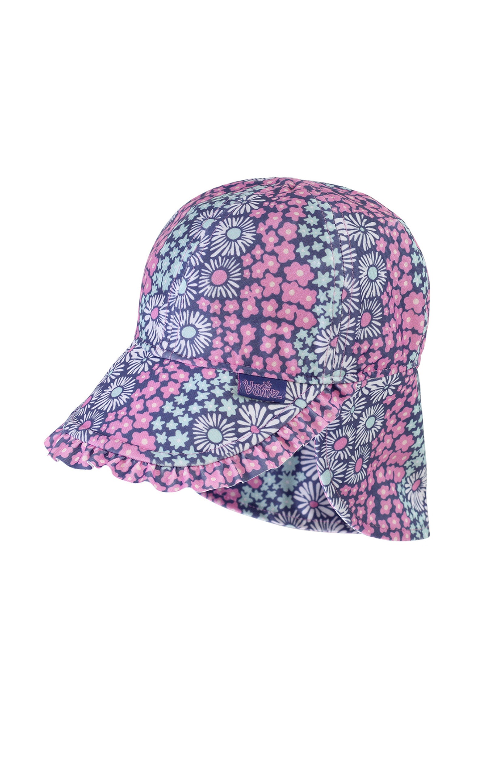 baby girl's swim flap hat in wandering flowers|wandering-flowers
