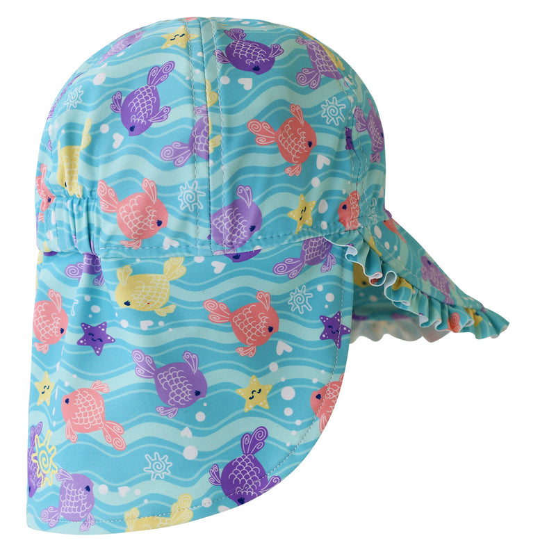back of the baby girl's swim flap hat in wavy baby|wavy-baby