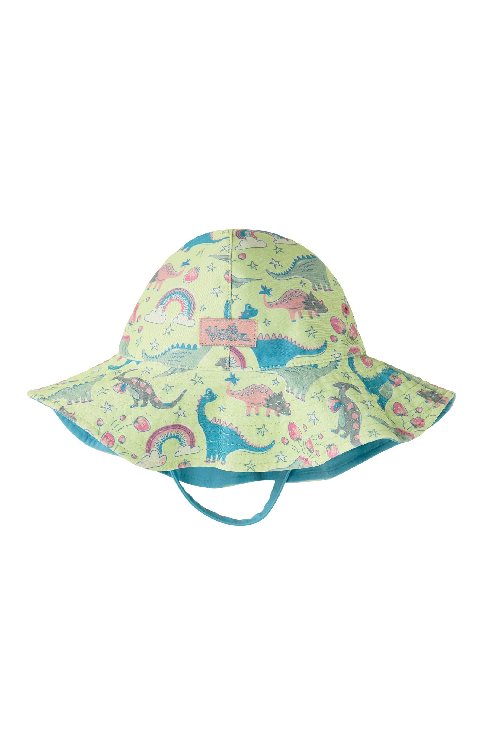 baby girls scalloped bucket hat in dino berry|dino-berry