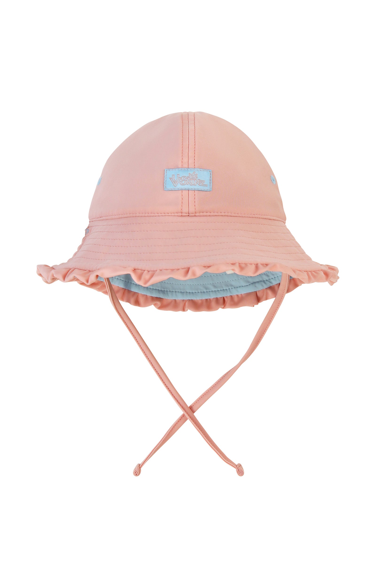 baby girl reversible swim hat in aquamarine dusty pink|aquamarine-dusty-pink