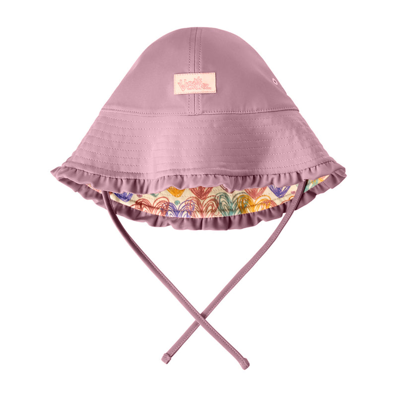 Reverse side of baby girl's reversible hat|doodle-my-heart