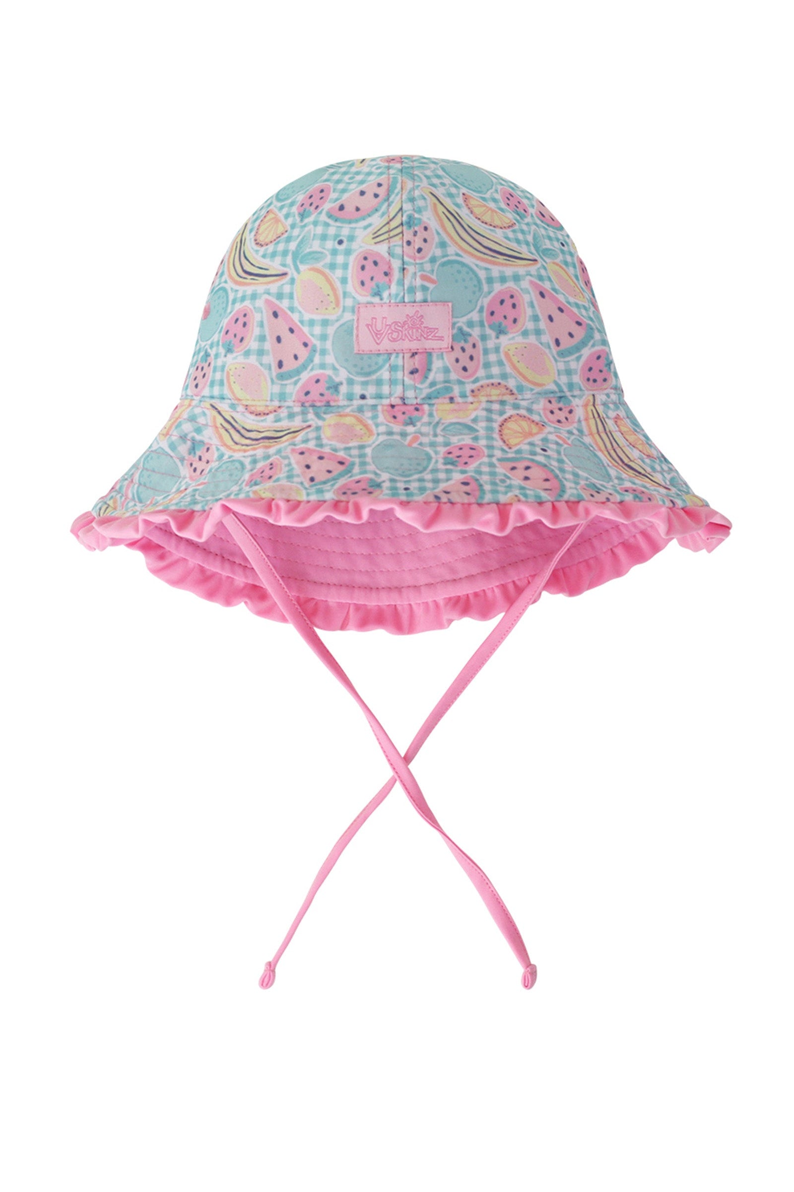 UV Skinz's baby girl's reversible sun hat in fruit fiesta|fruit-fiesta