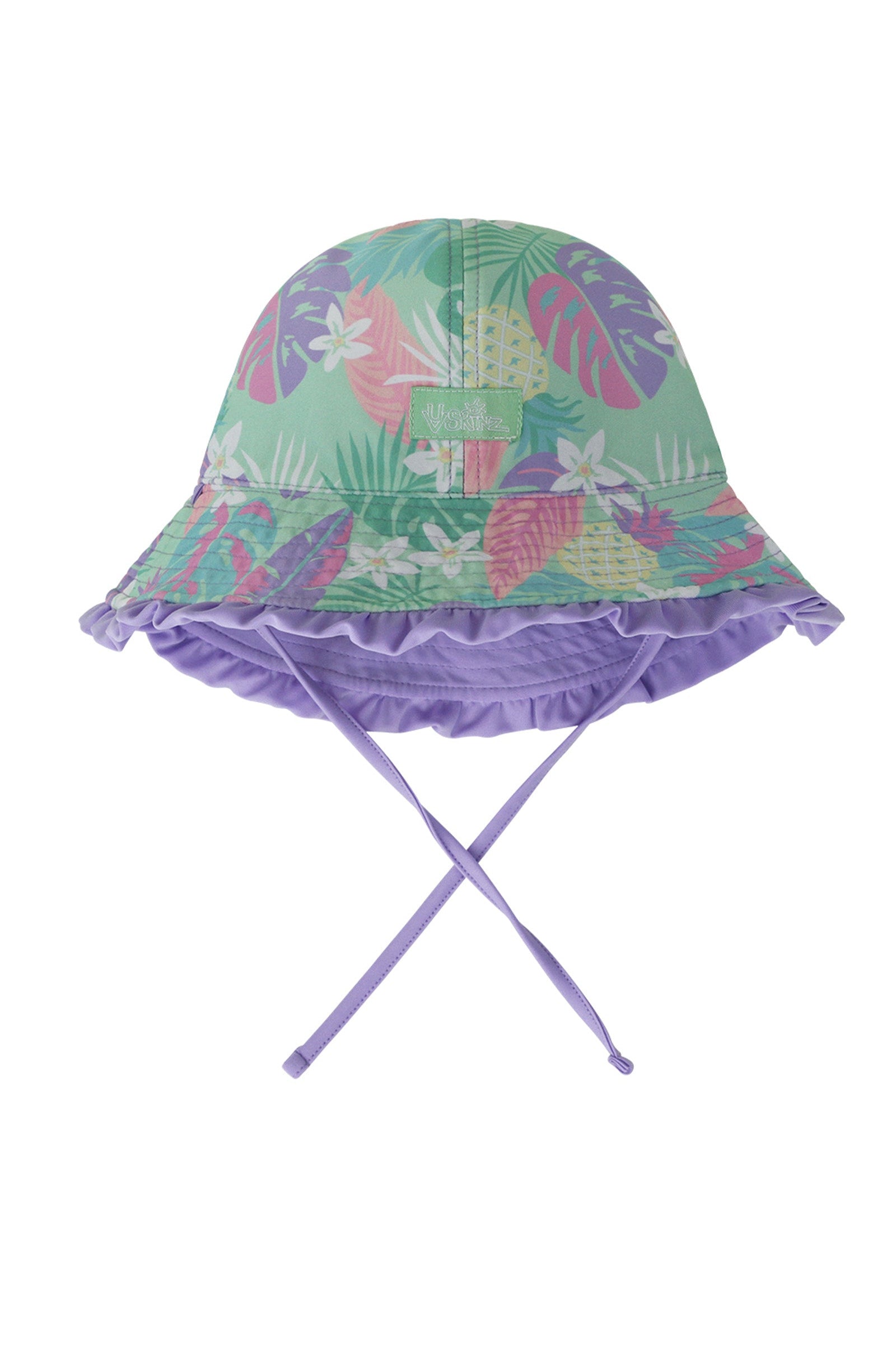 UV Skinz's baby girl's reversible sun hat in hidden pineapples|hidden-pineapples