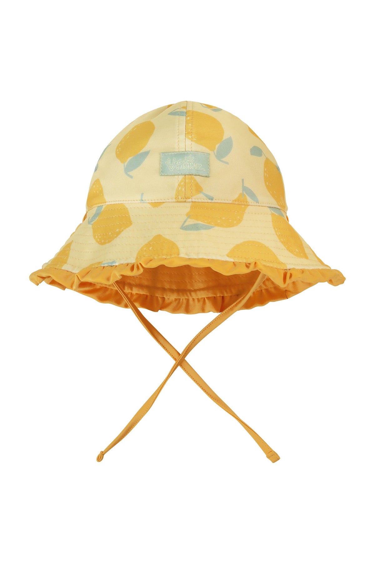baby girl reversible swim hat in lemonade stand