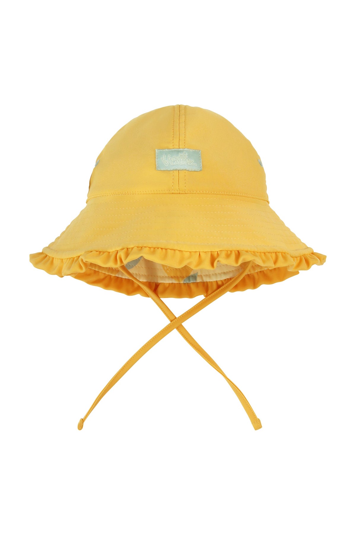 baby girl reversible swim hat in lemonade stand