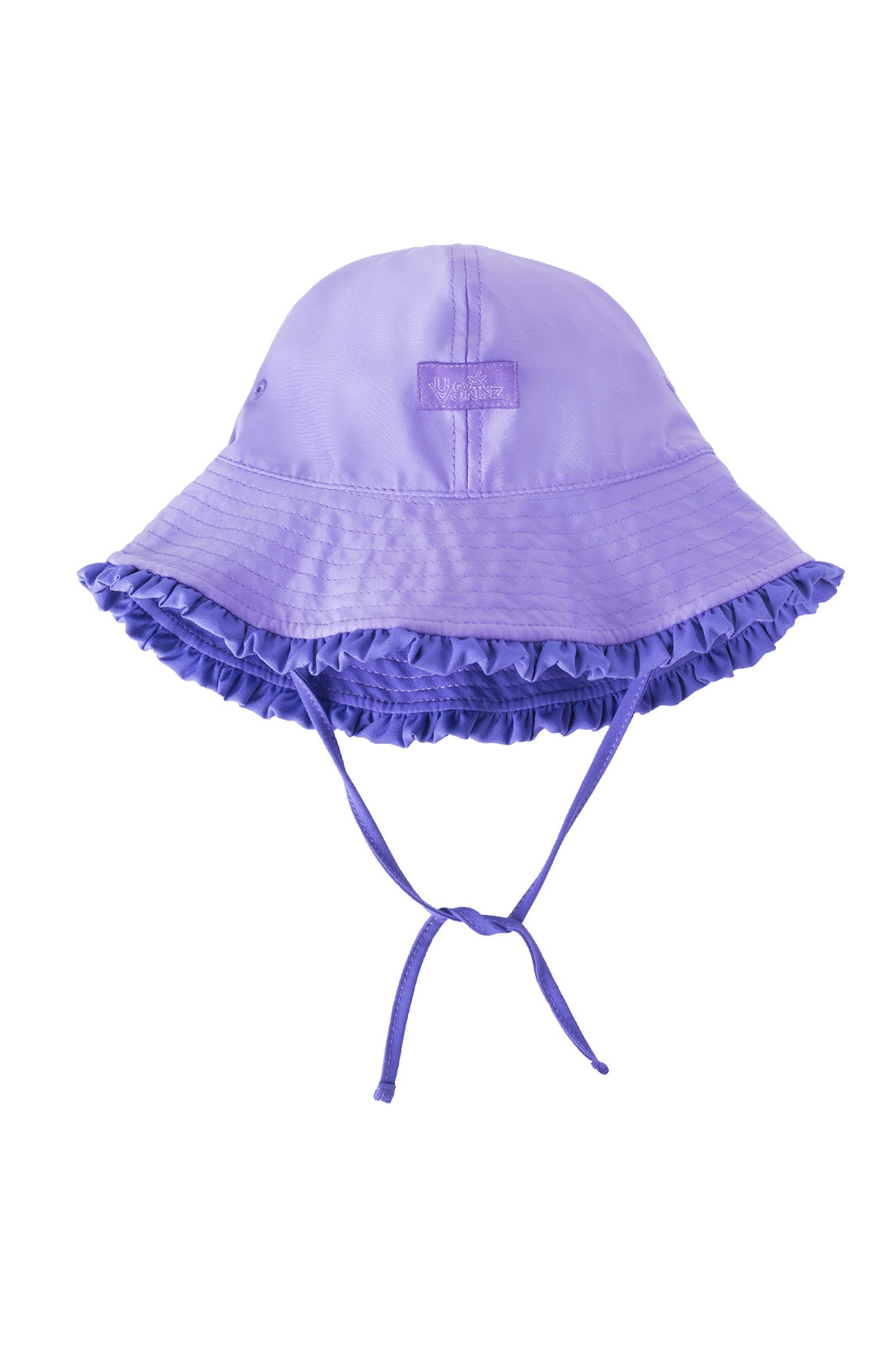 Reversed view of UV Skinz's baby girl's reversible sun hat in purple misty purple