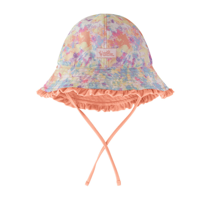 UV Skinz's baby girl's reversible sun hat in tie dye splash|tie-dye-splash