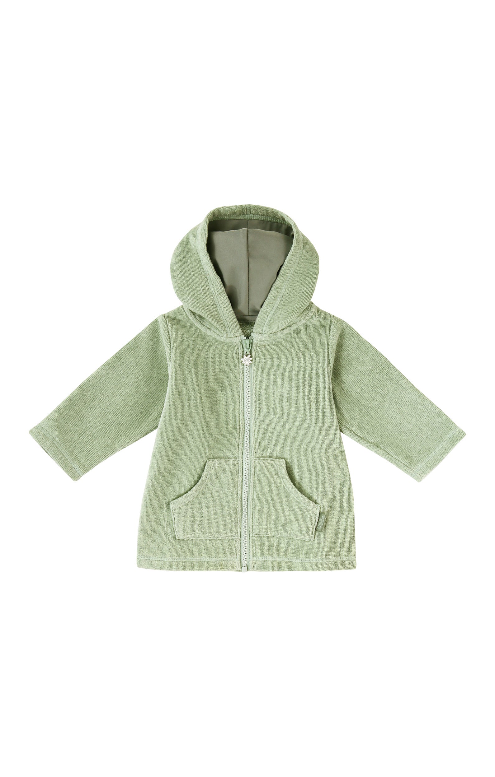 baby hooded terry beach cover up in frosty green|frosty-green