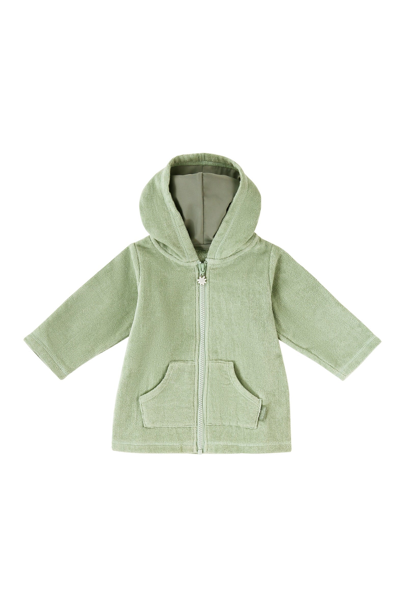 baby hooded terry beach cover up in frosty green|frosty-green