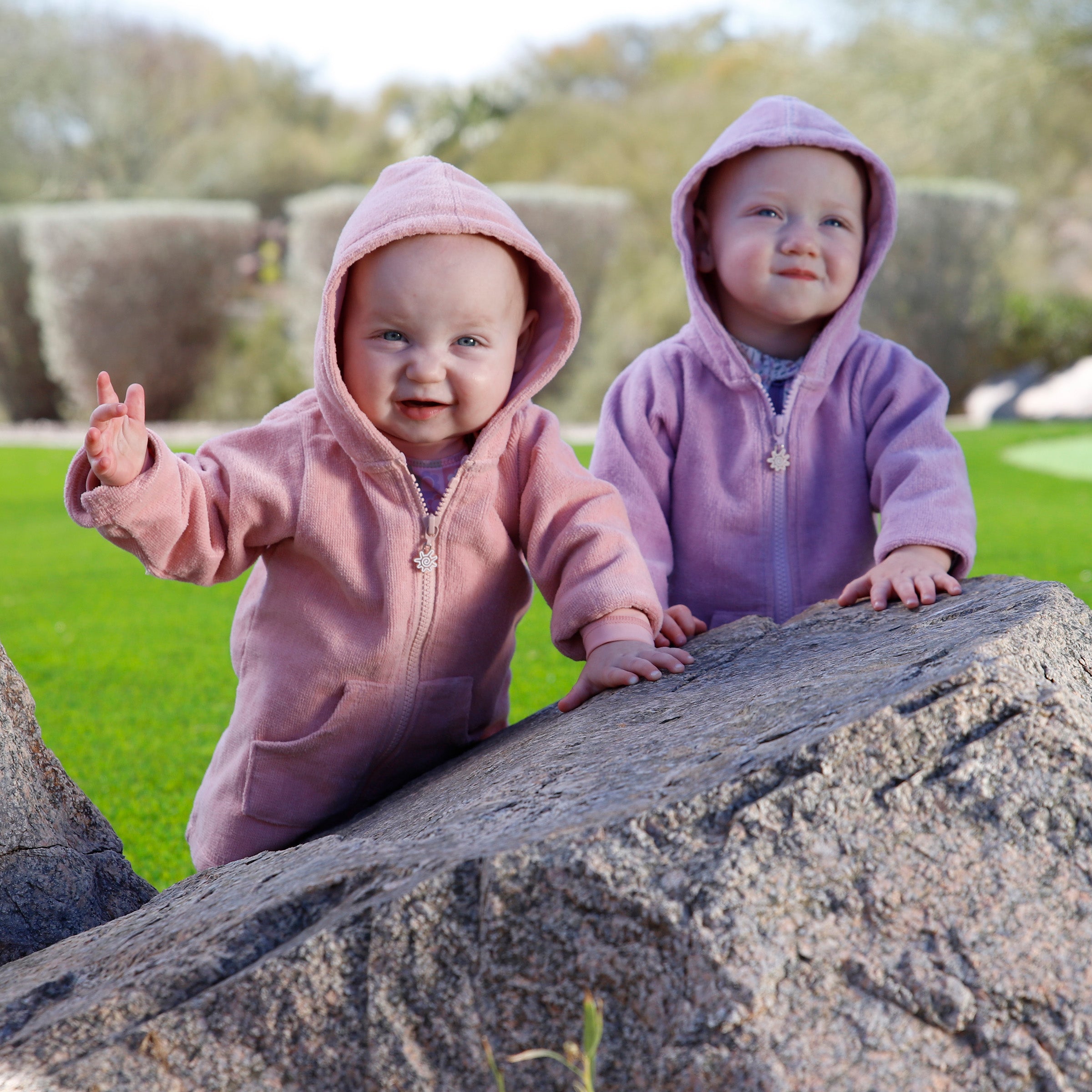 baby in hooded terry beach cover up|lotus