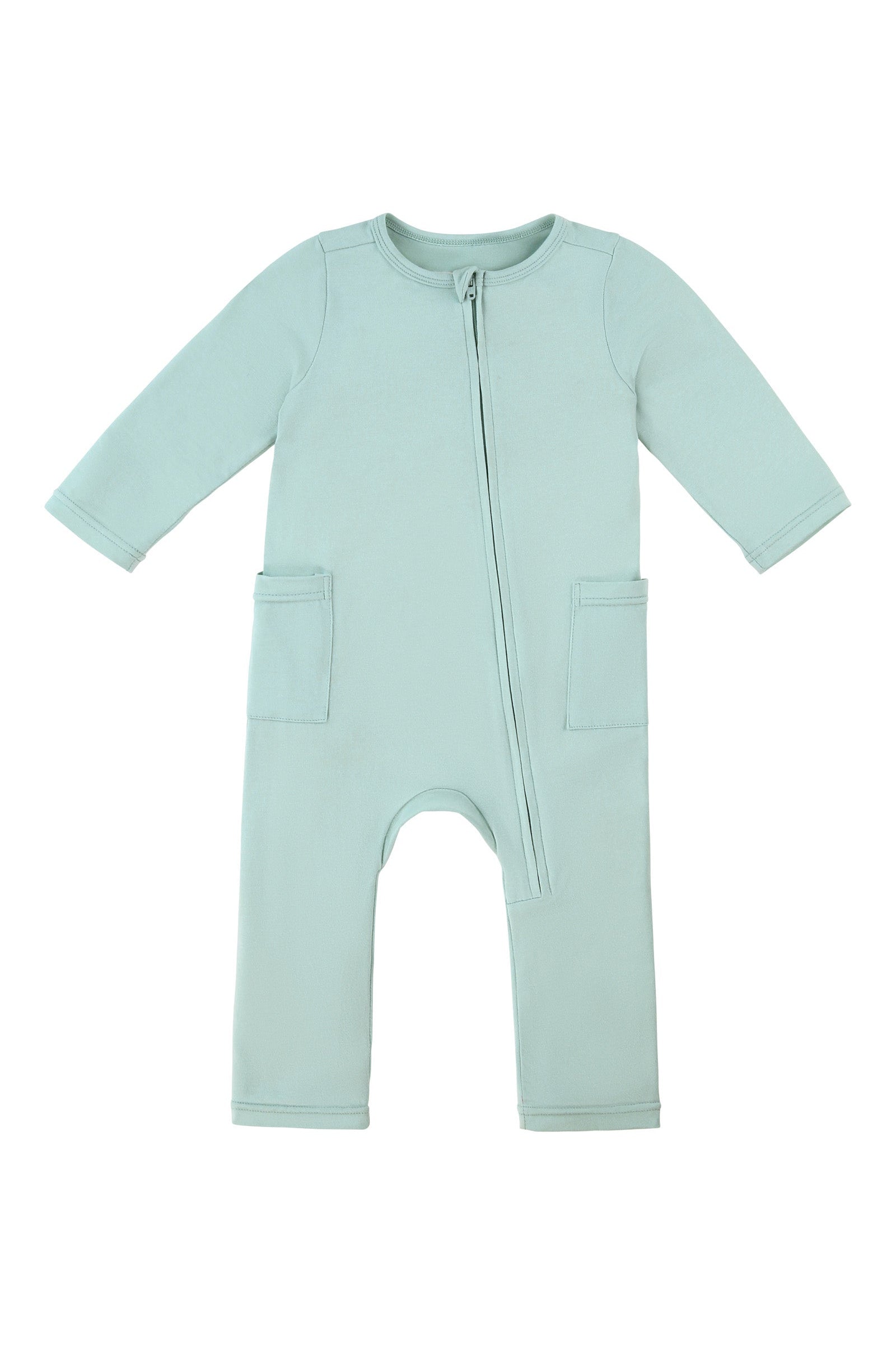 baby long sleeve everyday romper in dewdrop|dewdrop