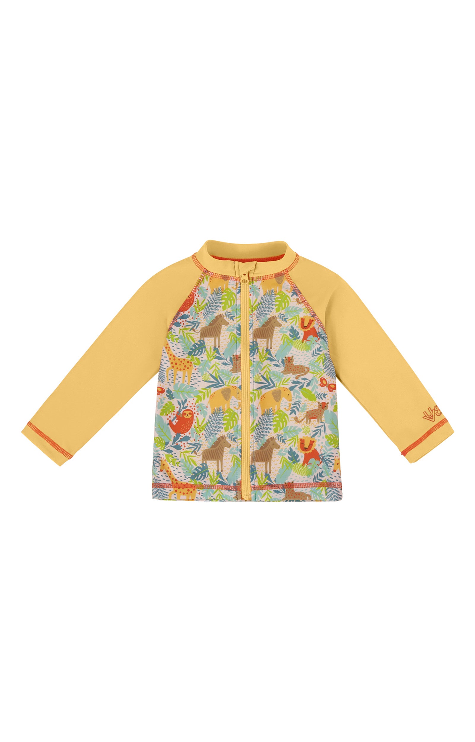 uv skinz baby full zip rashguard in jungle friends|jungle-friends