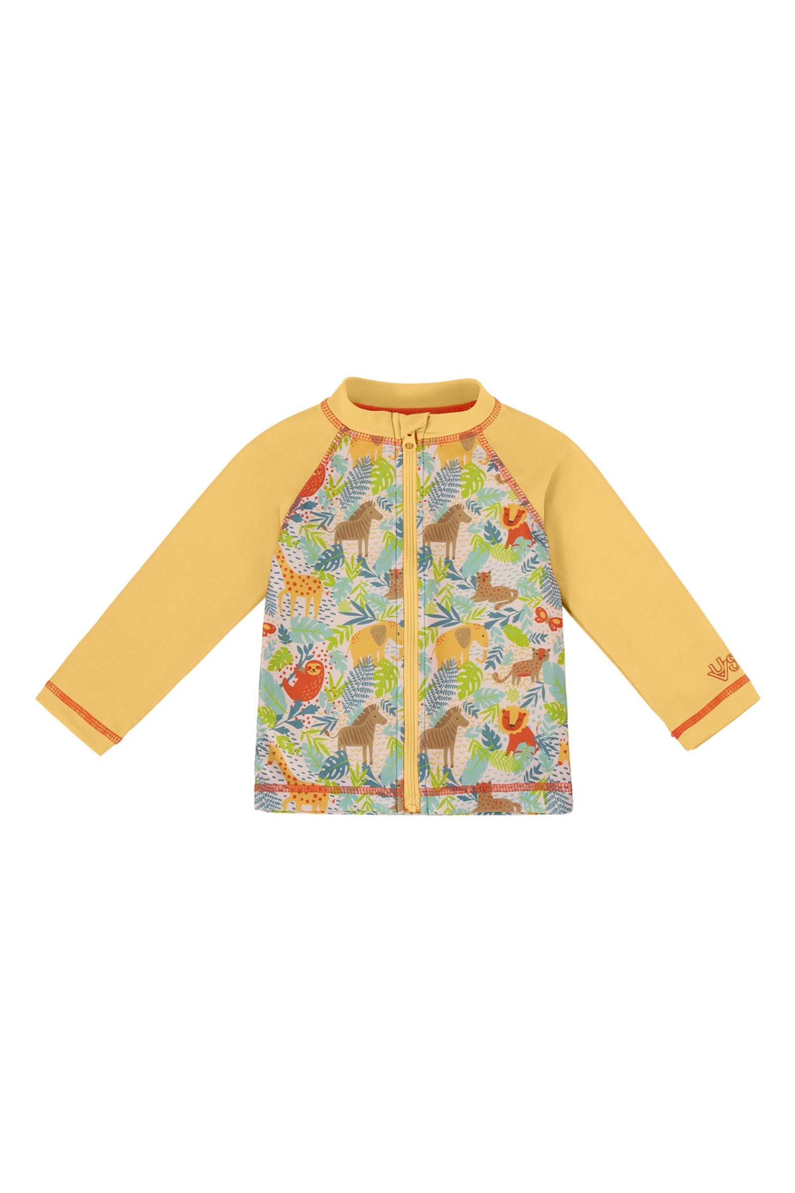 uv skinz baby full zip rashguard in jungle friends|jungle-friends