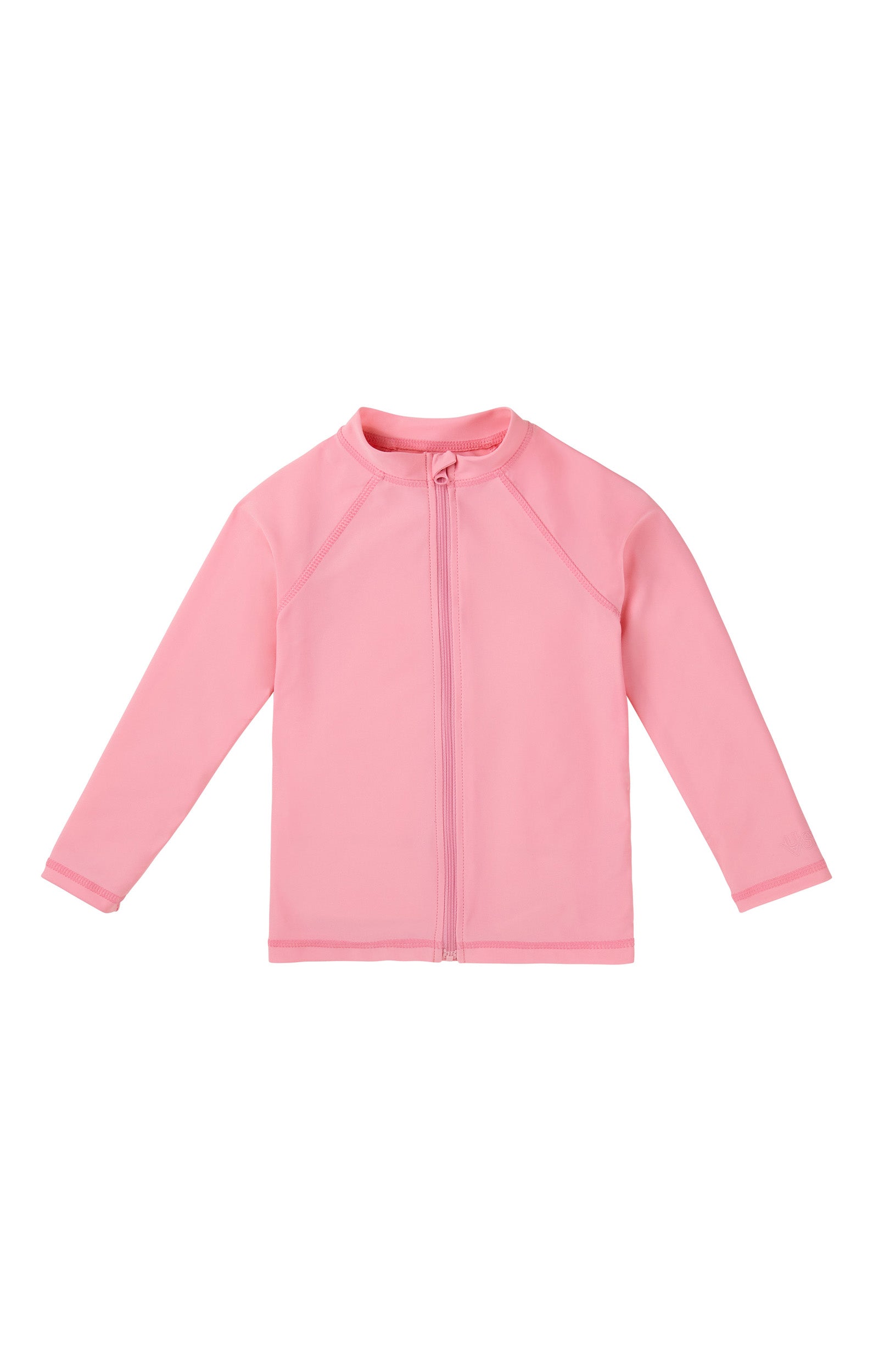 baby long sleeve full zip swim rashguard in light pink|light-pink