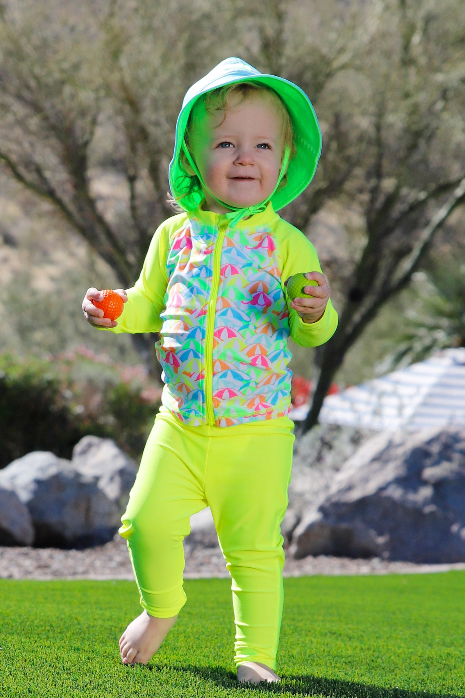 baby in swim leggingz|neon-yellow