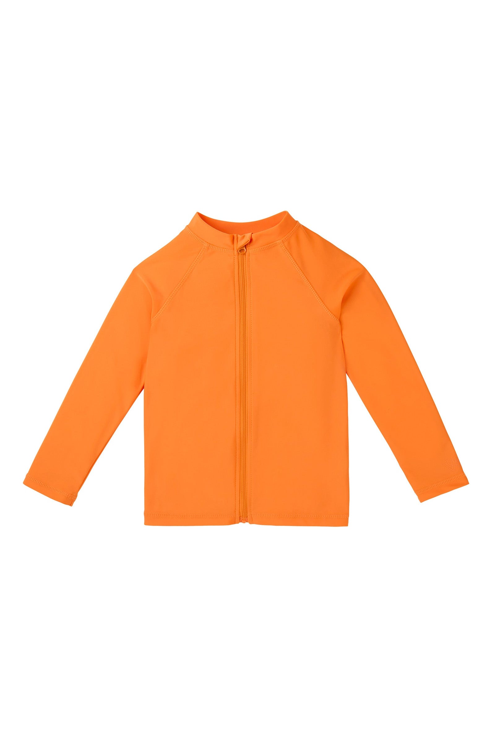 kids full zip long sleeve rashguard in orange|orange