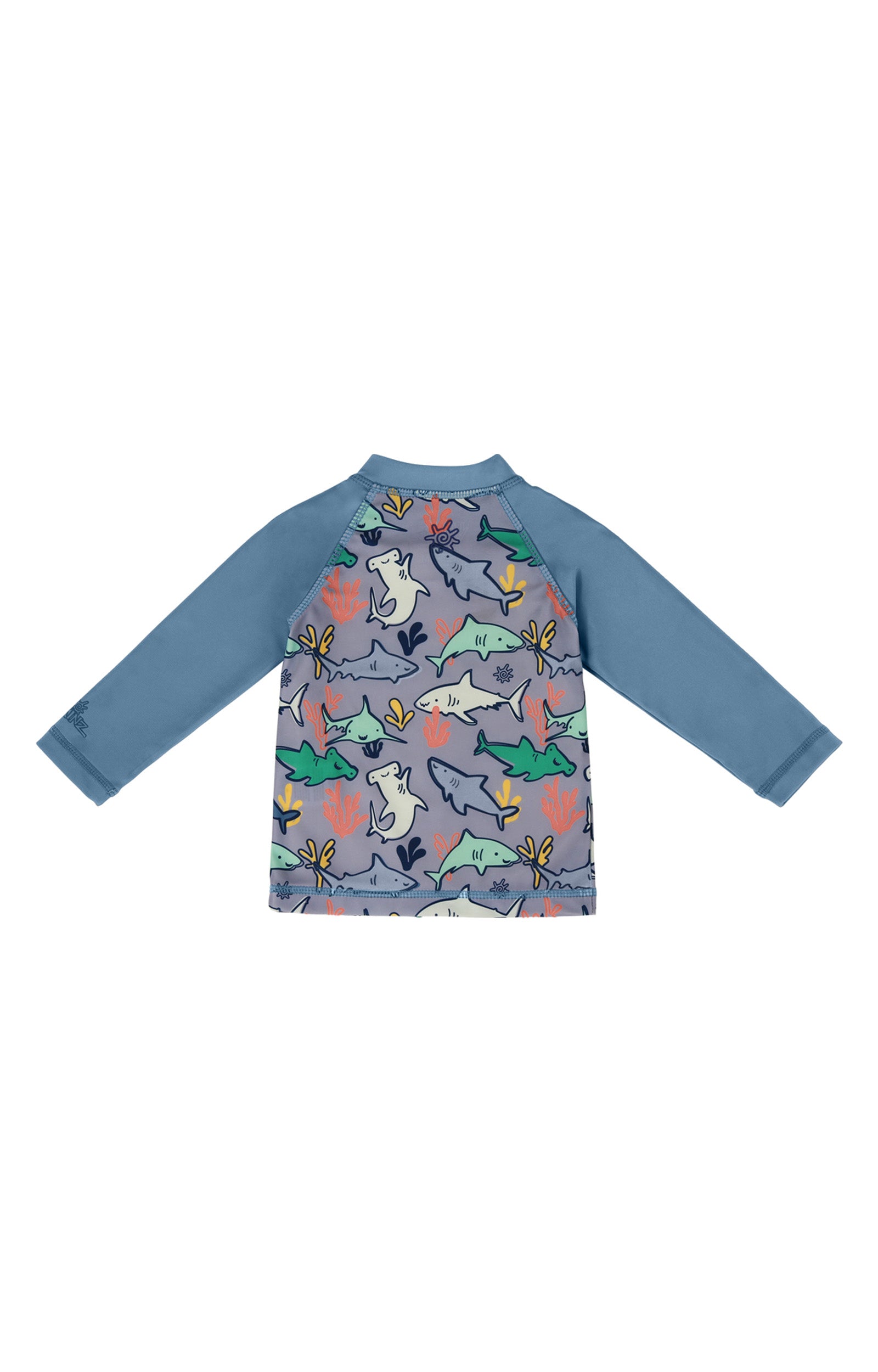 uv skinz baby full zip rashguard in reef sharks|reef-sharks