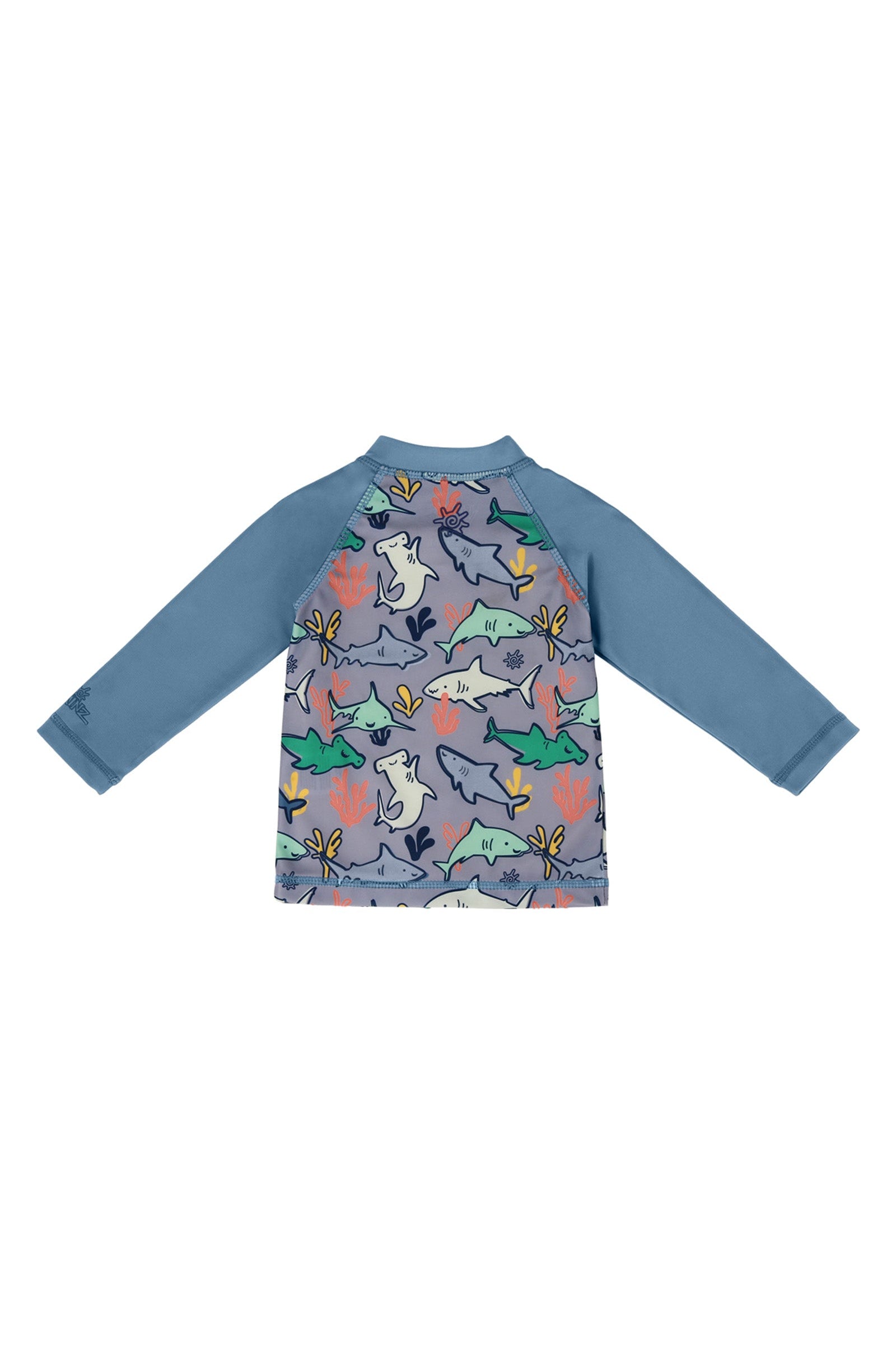 uv skinz baby full zip rashguard in reef sharks|reef-sharks