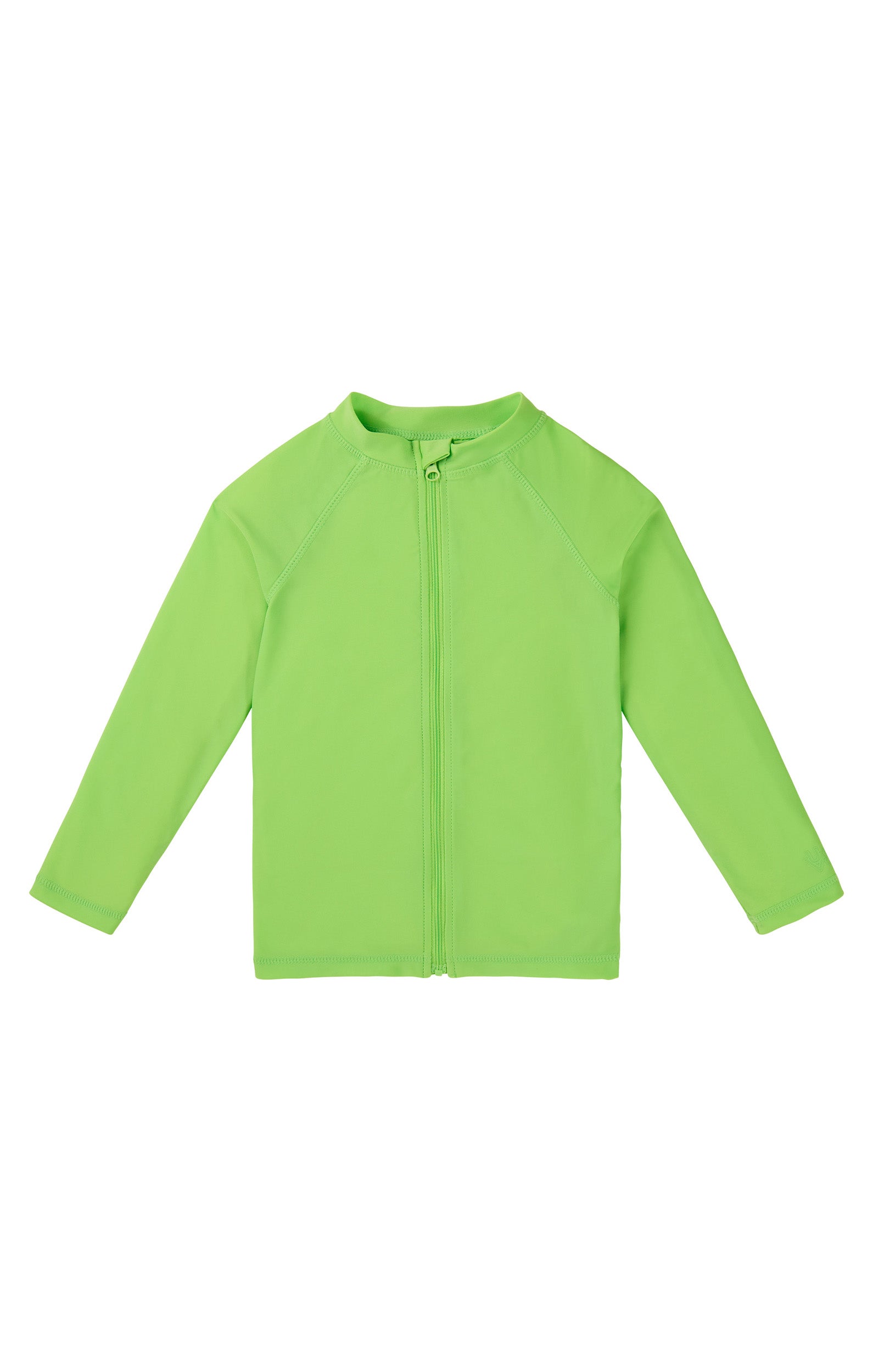 baby long sleeve full zip swim rashguard in summer green|summer-green