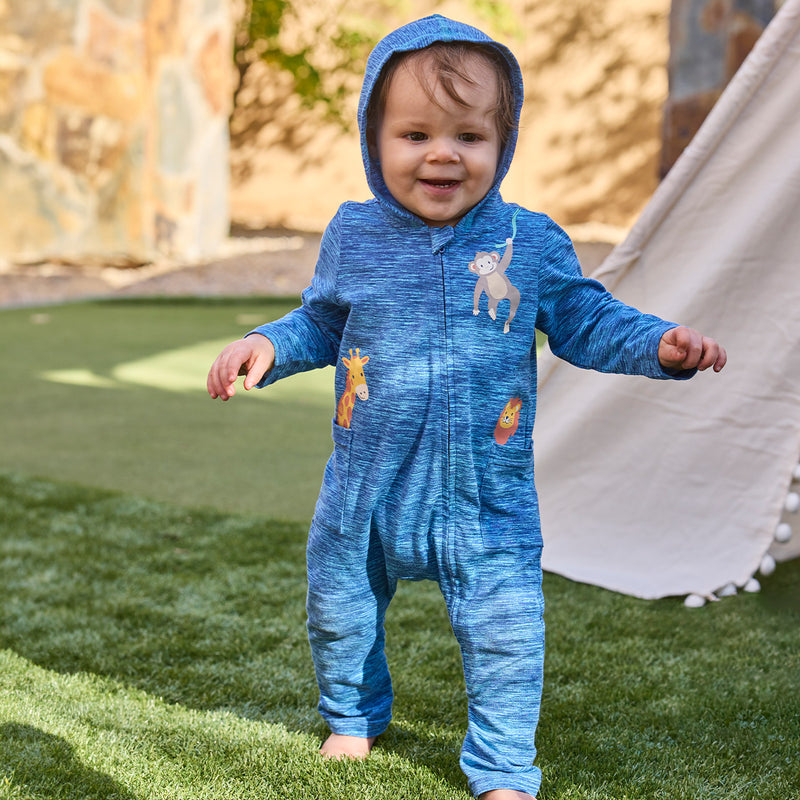baby boy running in grass in everyday romper|radiant-rays