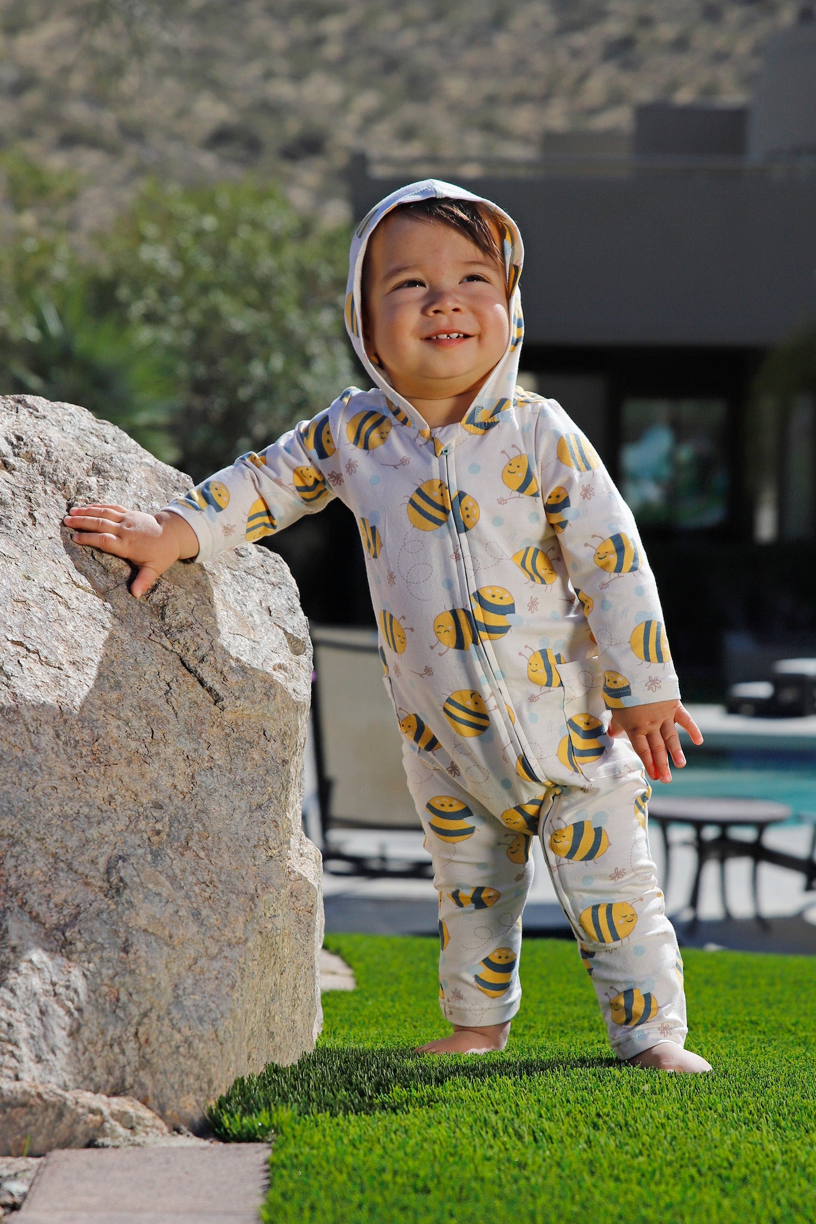 baby in everyday hooded romper|happy-hive