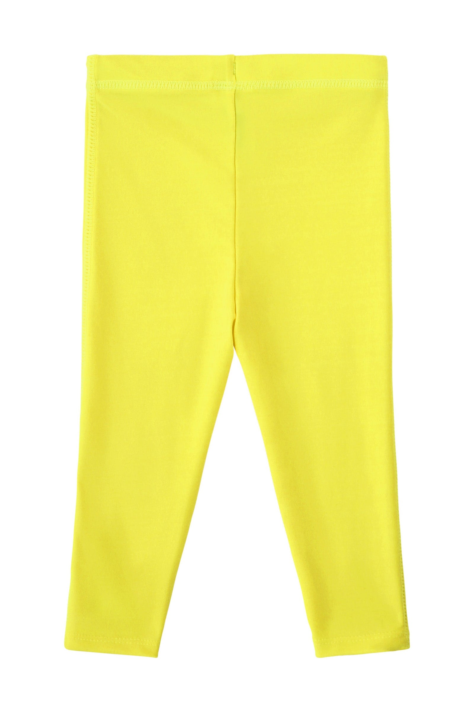 back view of baby neon swim leggingz in neon yellow|neon-yellow