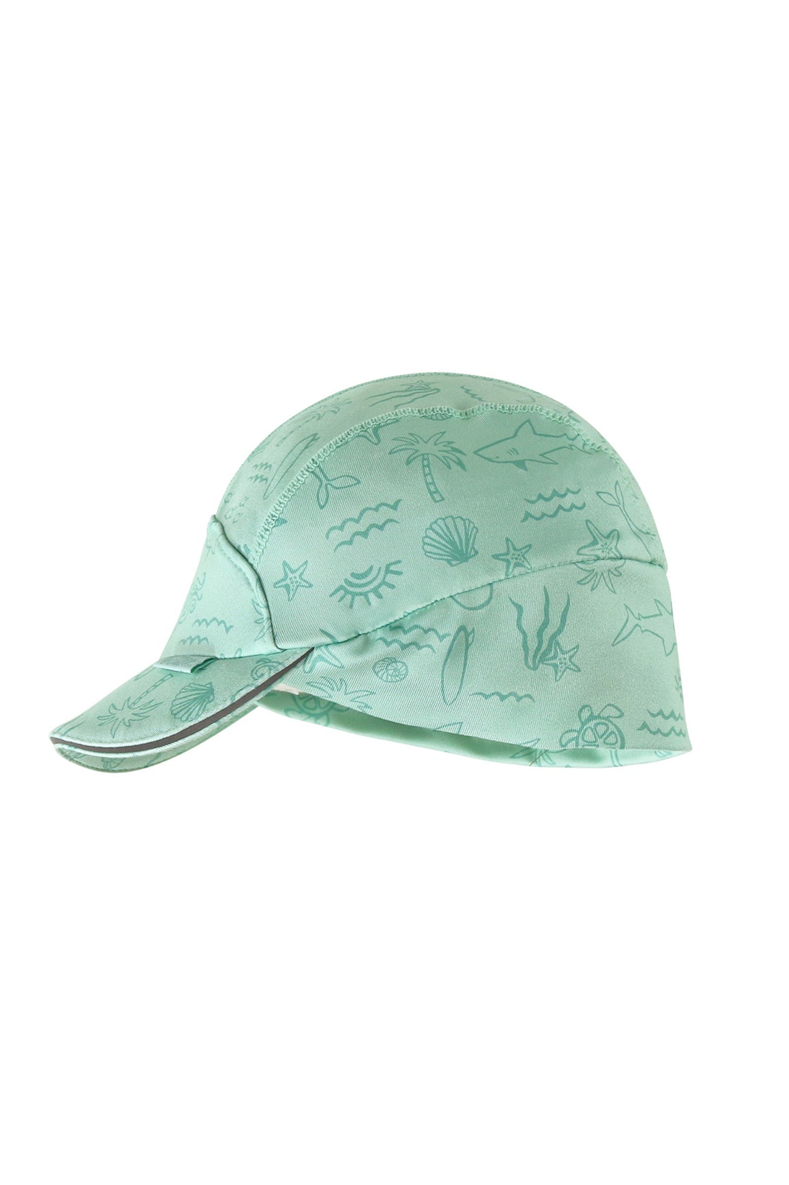side view of baby active fleece hat in ocean friends|ocean-friends