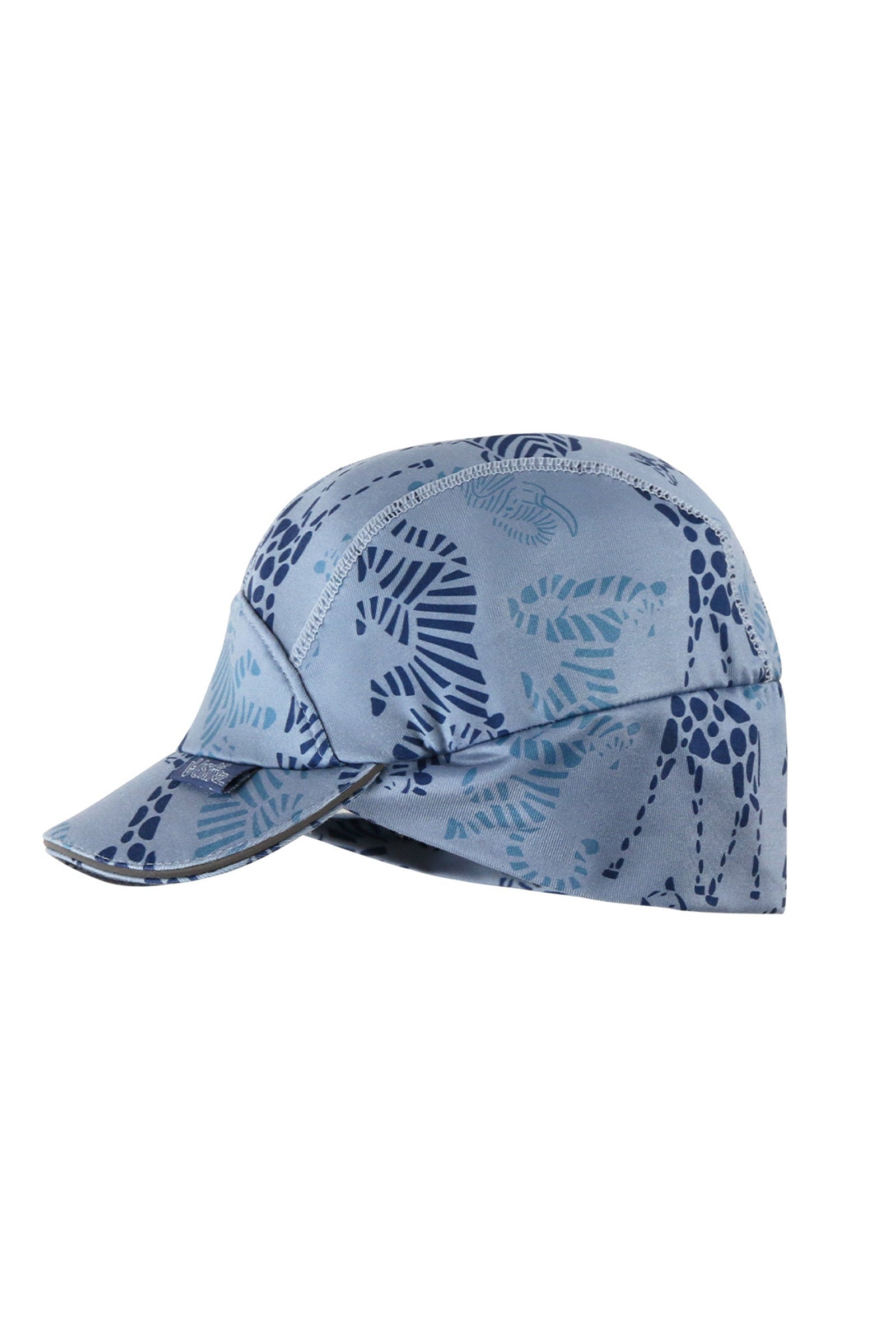 side view of baby active fleece hat in zoo friends|zoo-friends