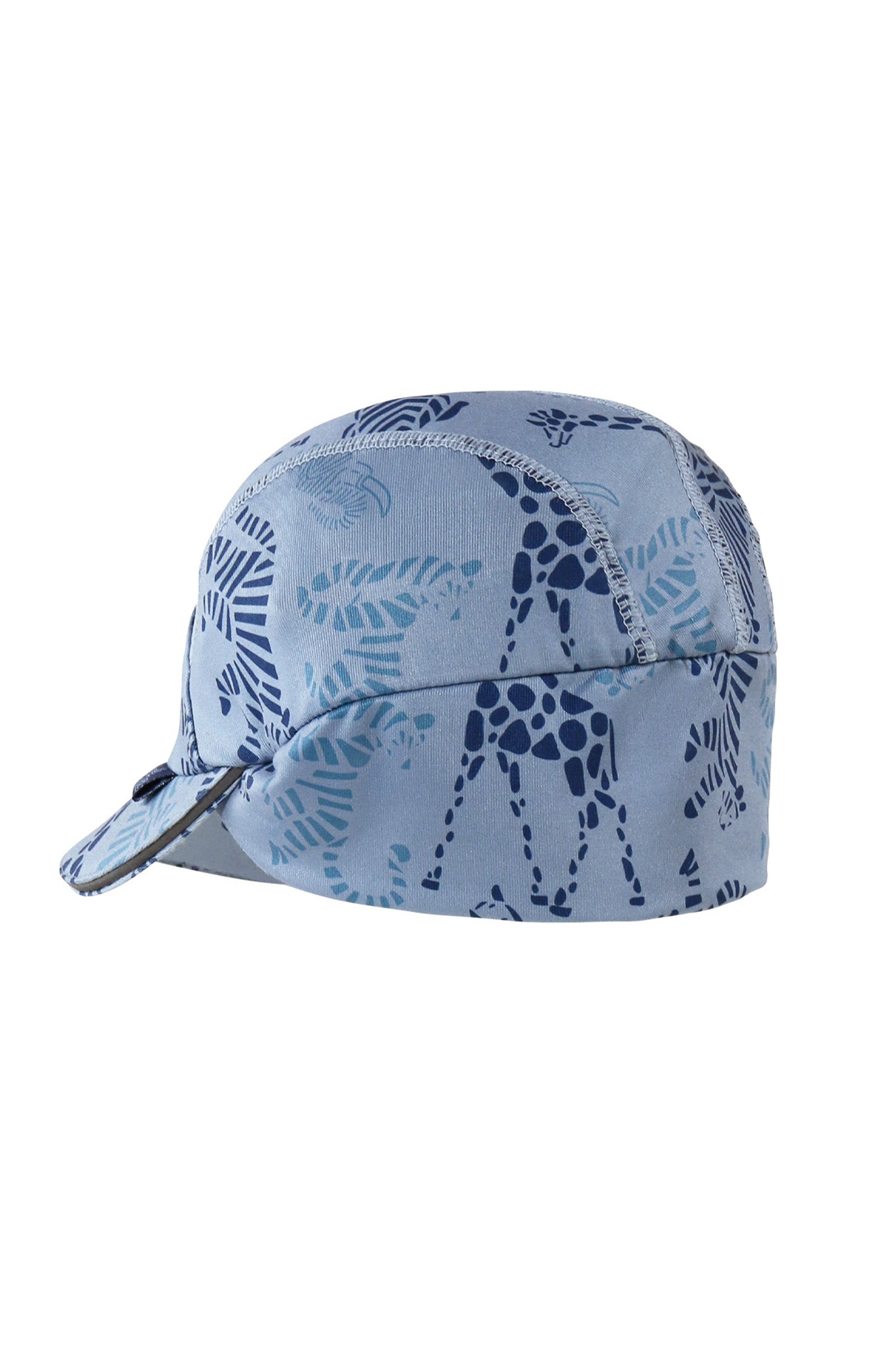 back view of baby active fleece hat in zoo friends|zoo-friends